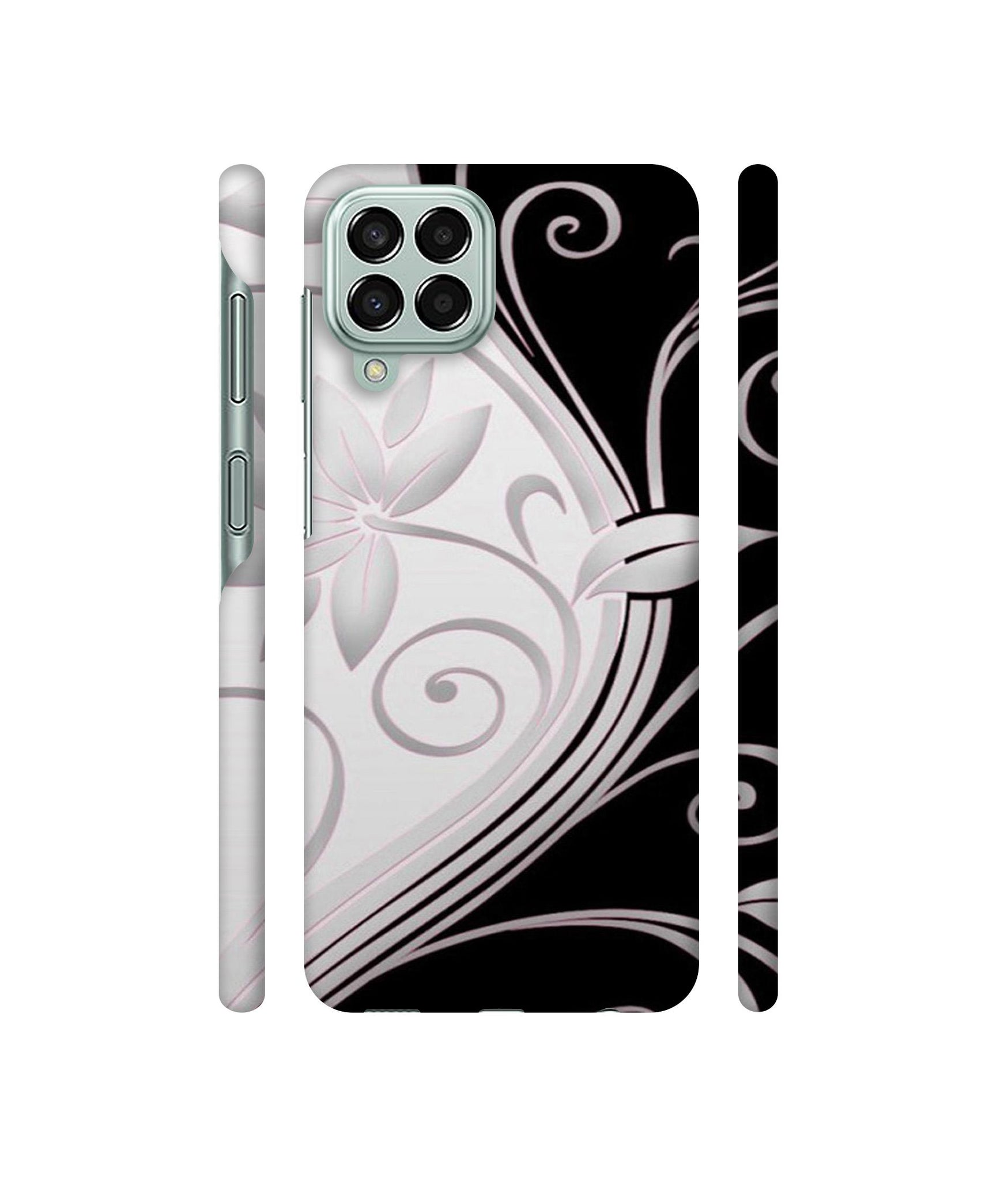 Black And White Flower Designer Hard Back Cover for Samsung Galaxy M33 5G