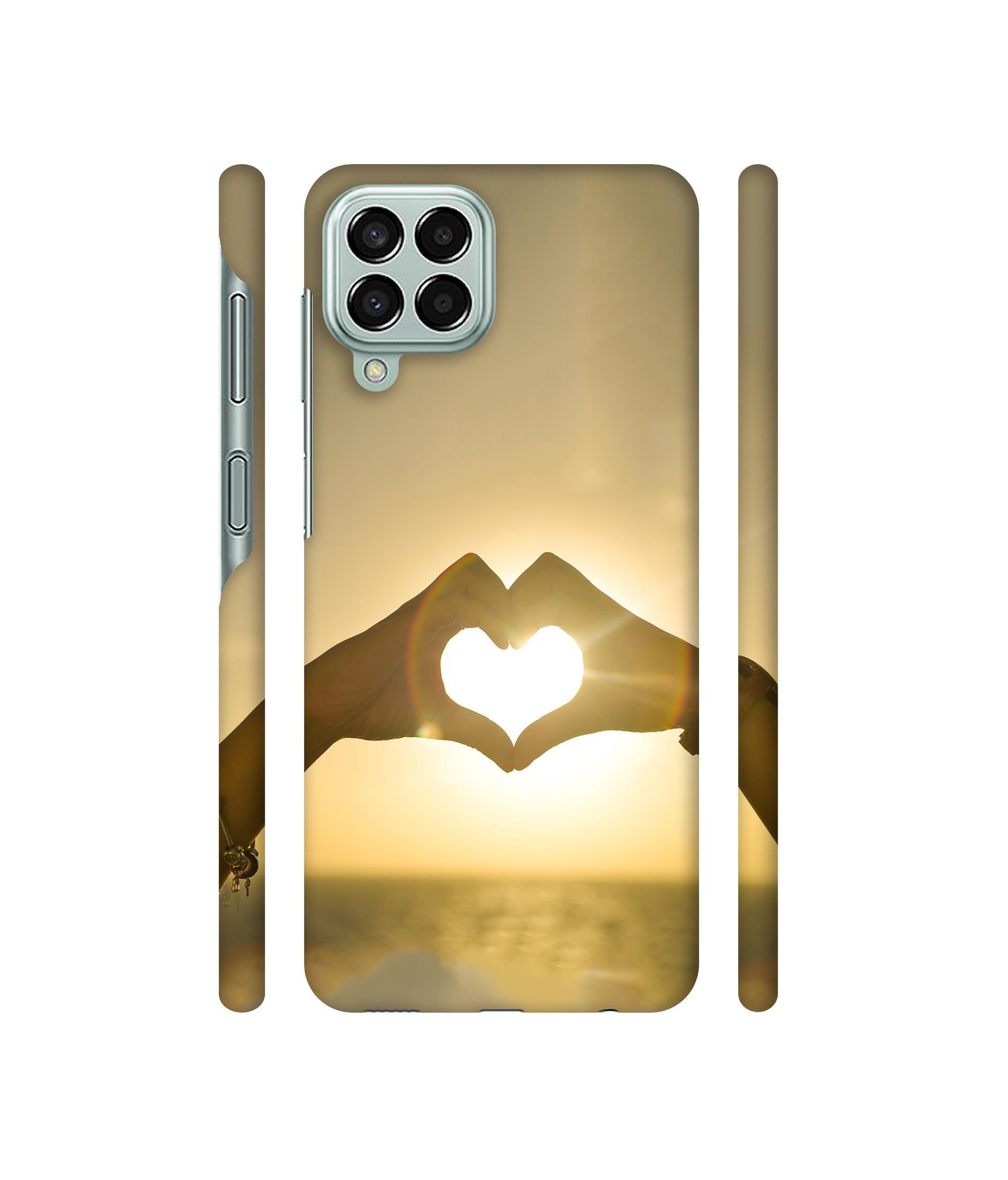 Heart in Hand Shape Designer Hard Back Cover for Samsung Galaxy M33 5G