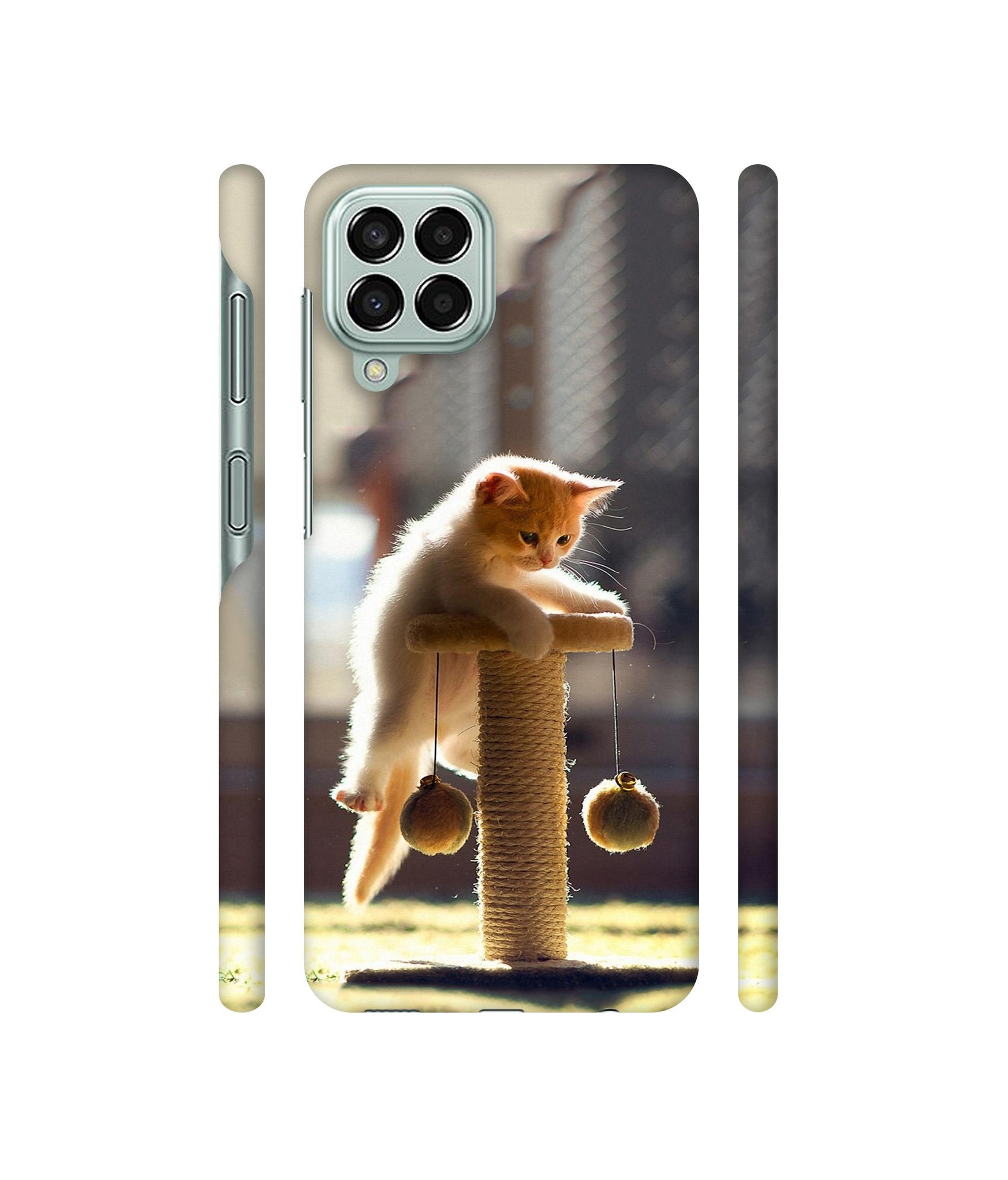 Cat Climbing Designer Hard Back Cover for Samsung Galaxy M33 5G