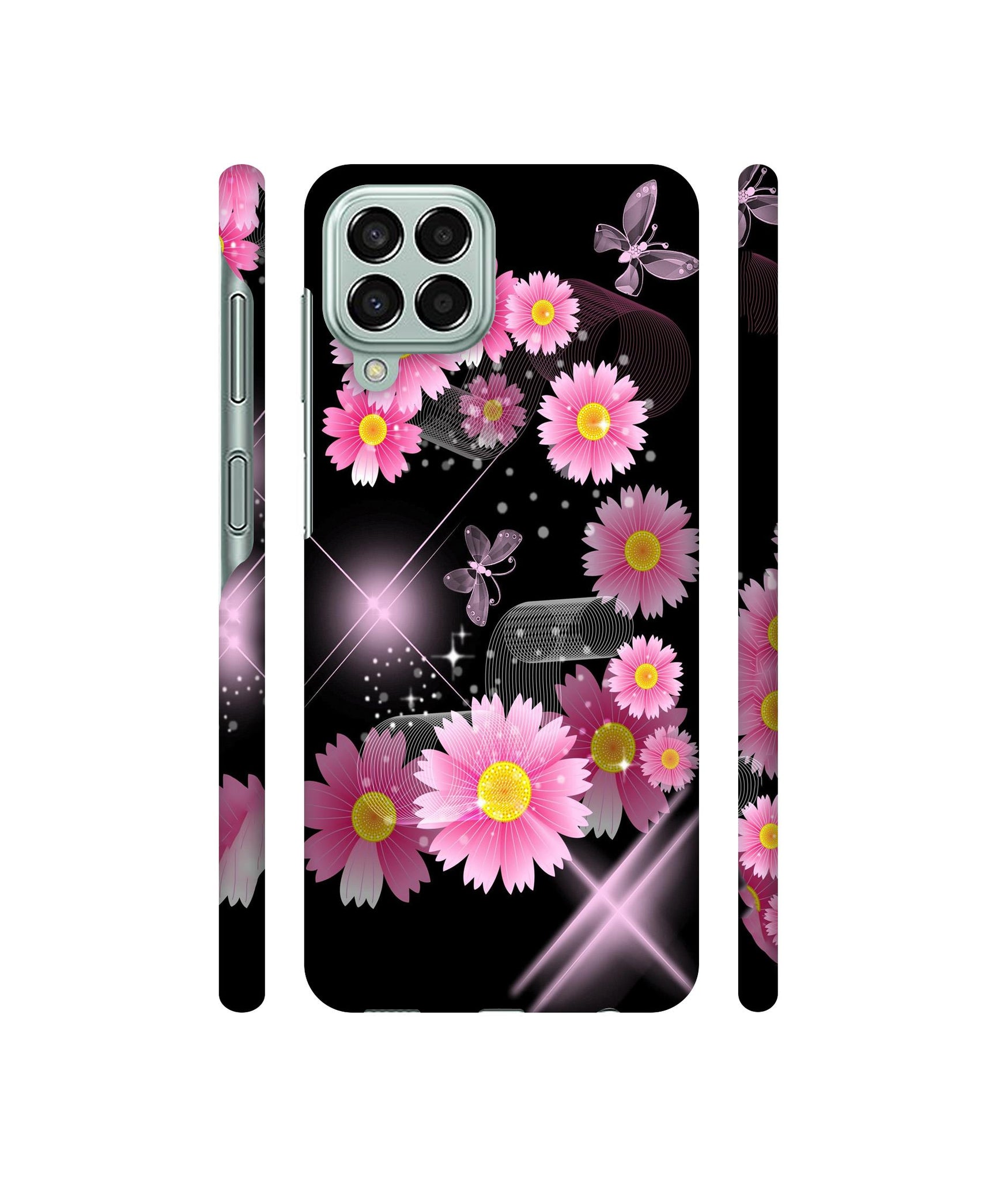 Pink Flower Designer Hard Back Cover for Samsung Galaxy M33 5G