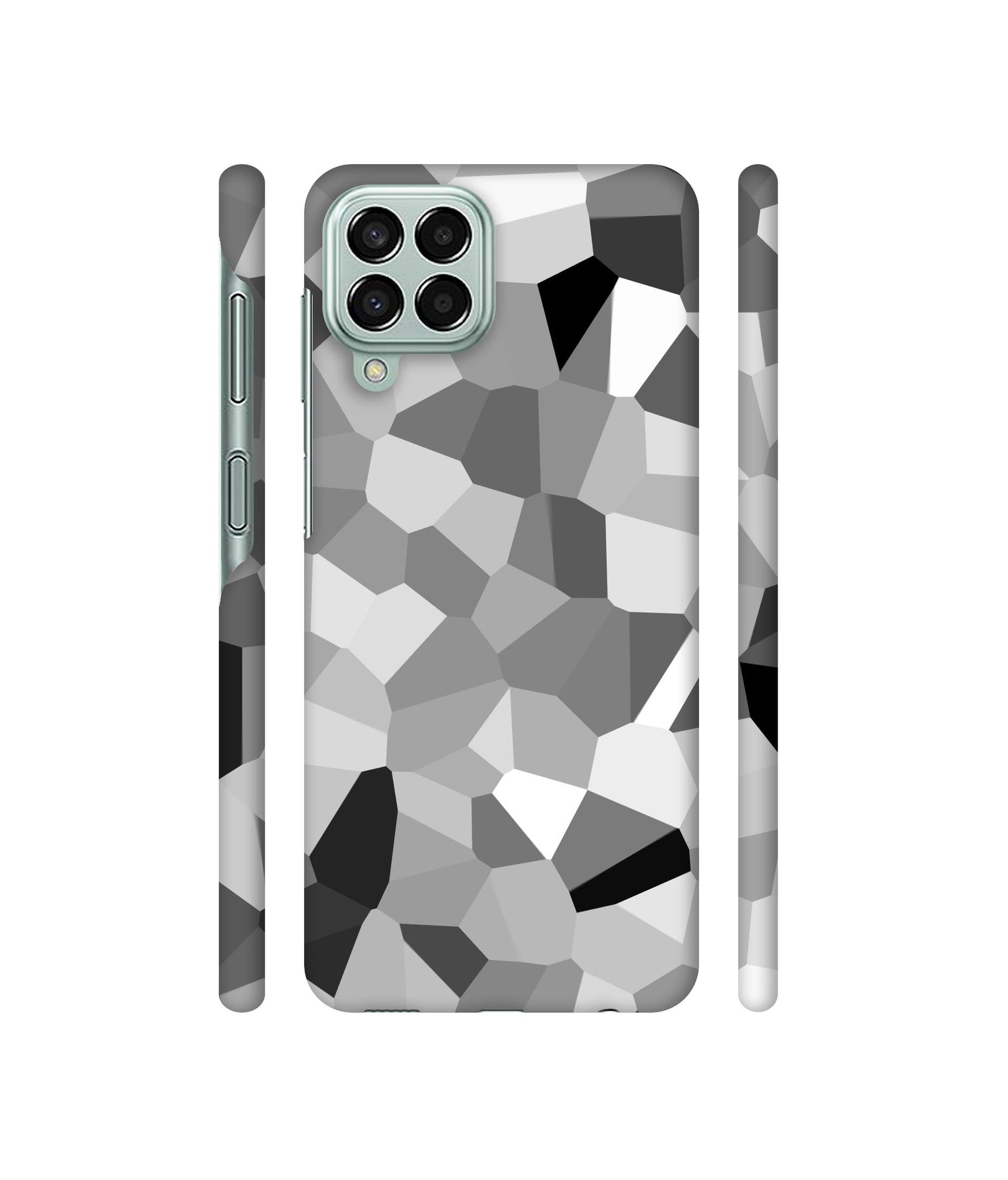 Black & White Mathematical Shape Designer Hard Back Cover for Samsung Galaxy M33 5G