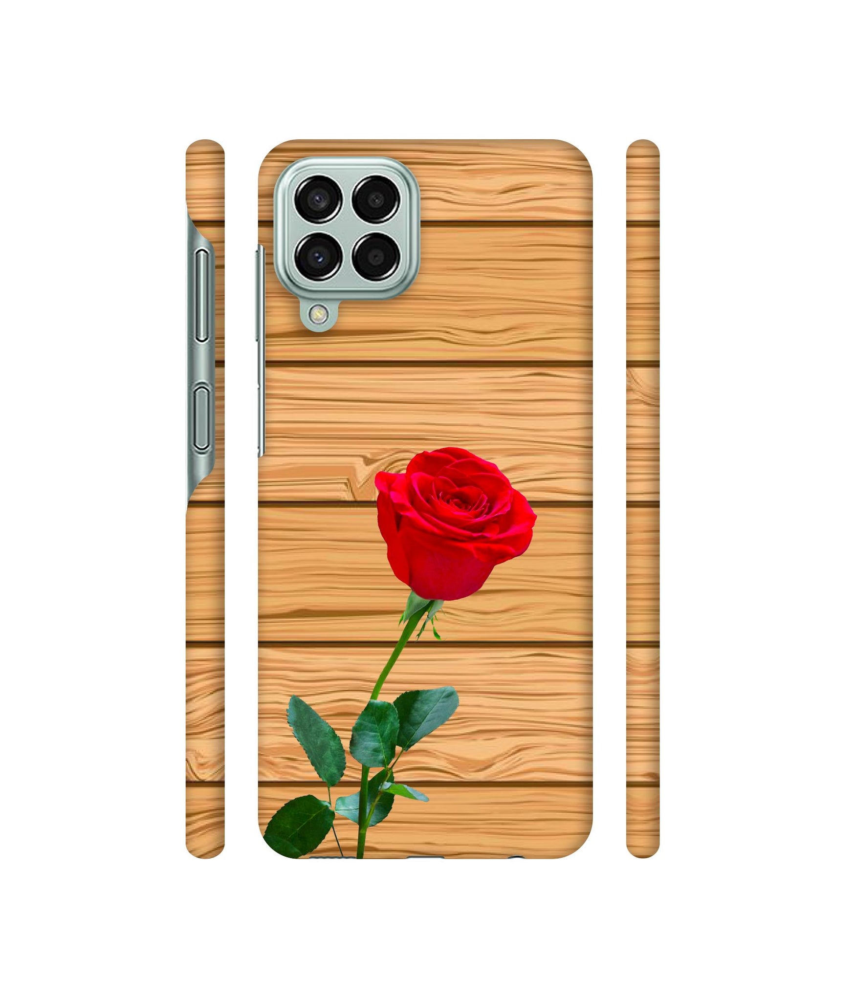 Rose With Wooden Texture Designer Hard Back Cover for Samsung Galaxy M33 5G