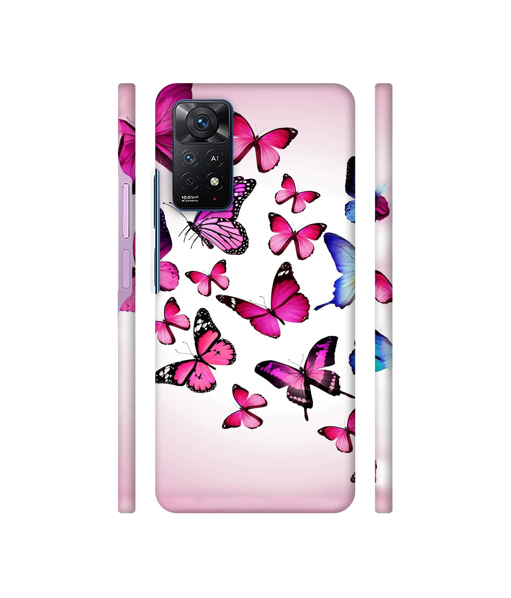 Flying Colorful Butterfly Designer Hard Back Cover for Mi Redmi Note 11 Pro Plus 5G