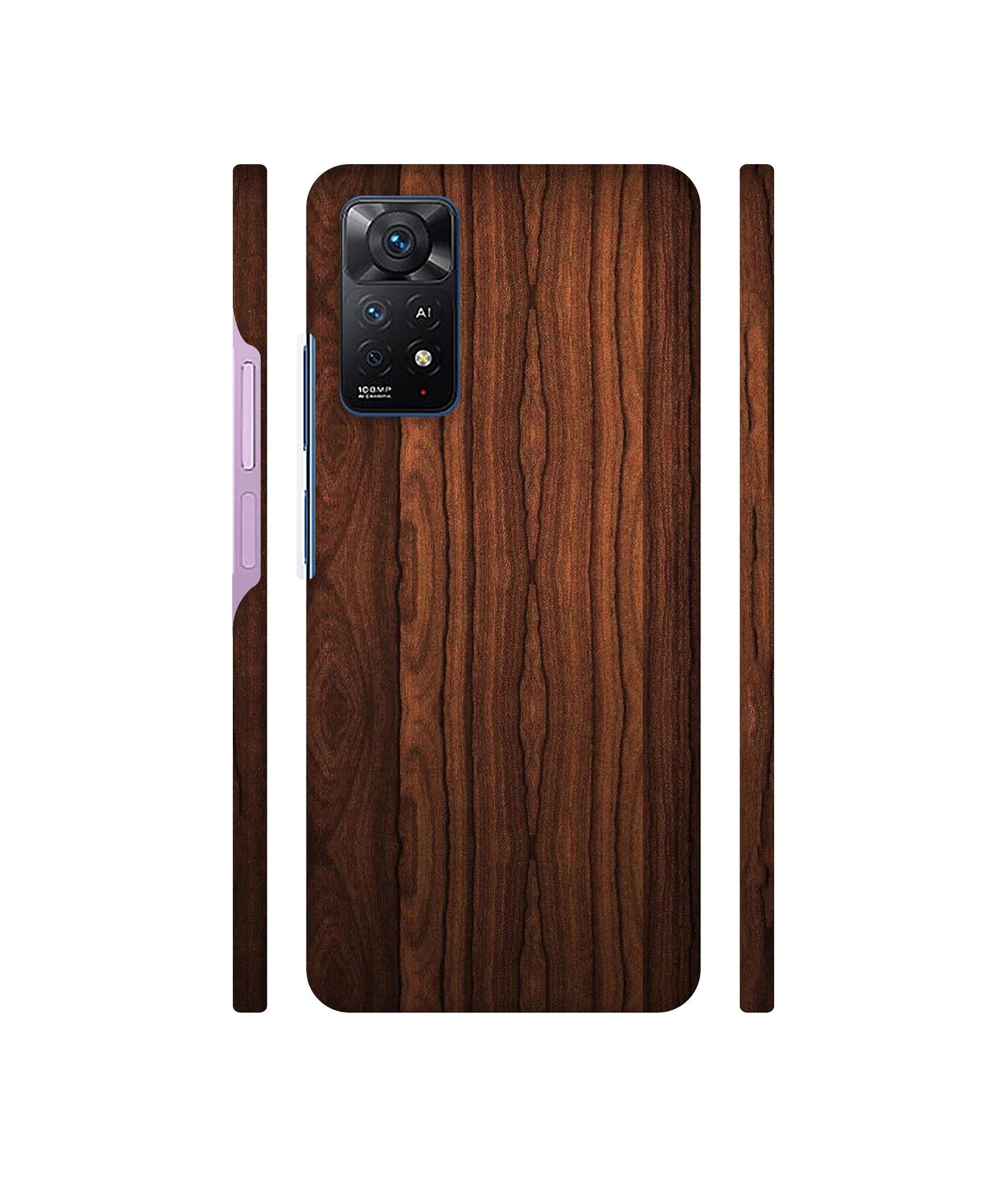 Brown Wooden Texture Designer Hard Back Cover for Mi Redmi Note 11 Pro Plus 5G