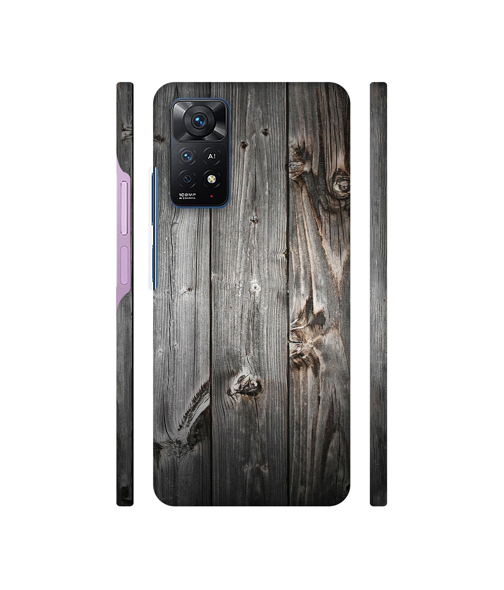 Grey Wooden Texture Designer Hard Back Cover for Mi Redmi Note 11 Pro Plus 5G