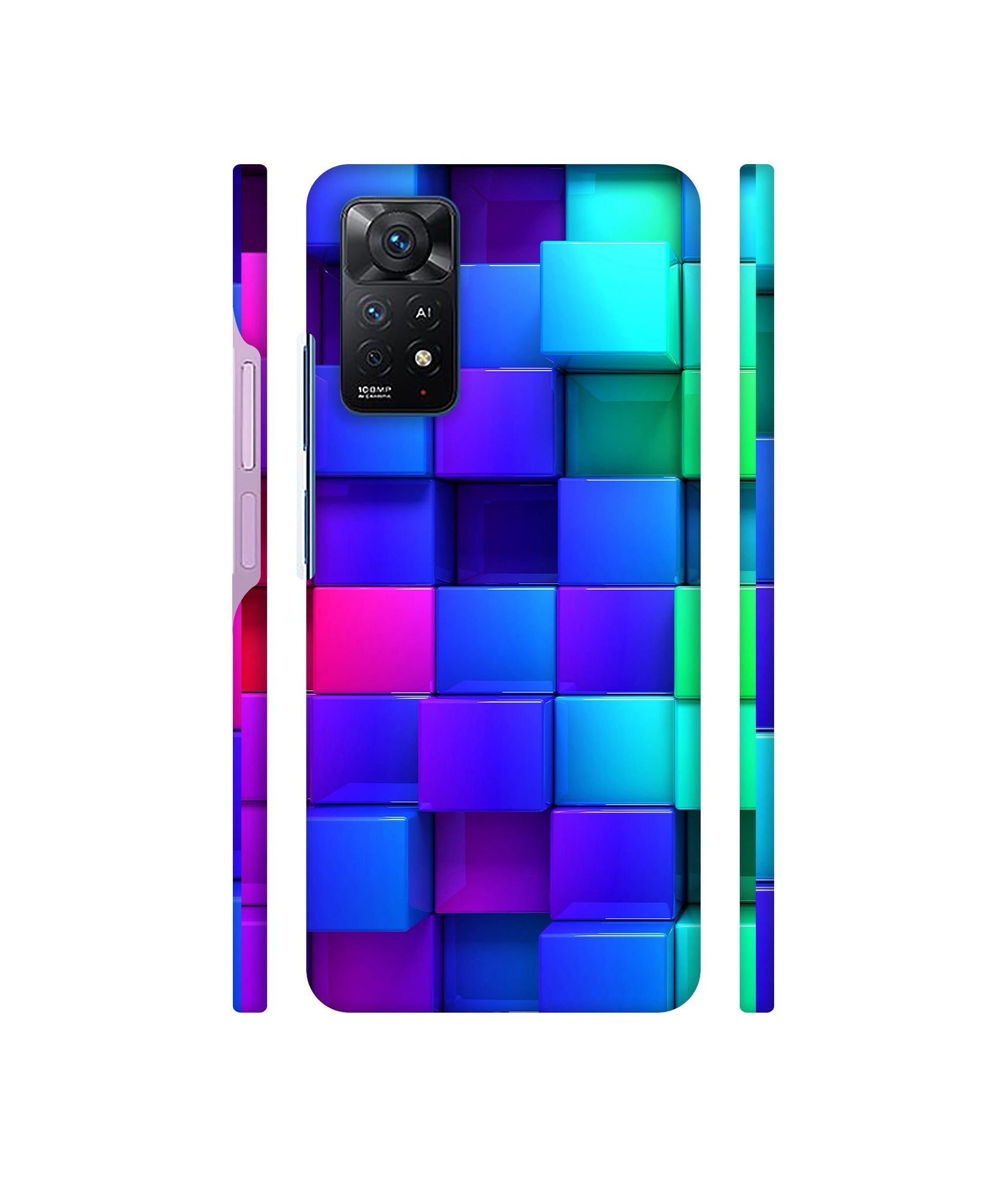 Blocks Rainbow 3D Graphics Designer Hard Back Cover for Mi Redmi Note 11 Pro Plus 5G