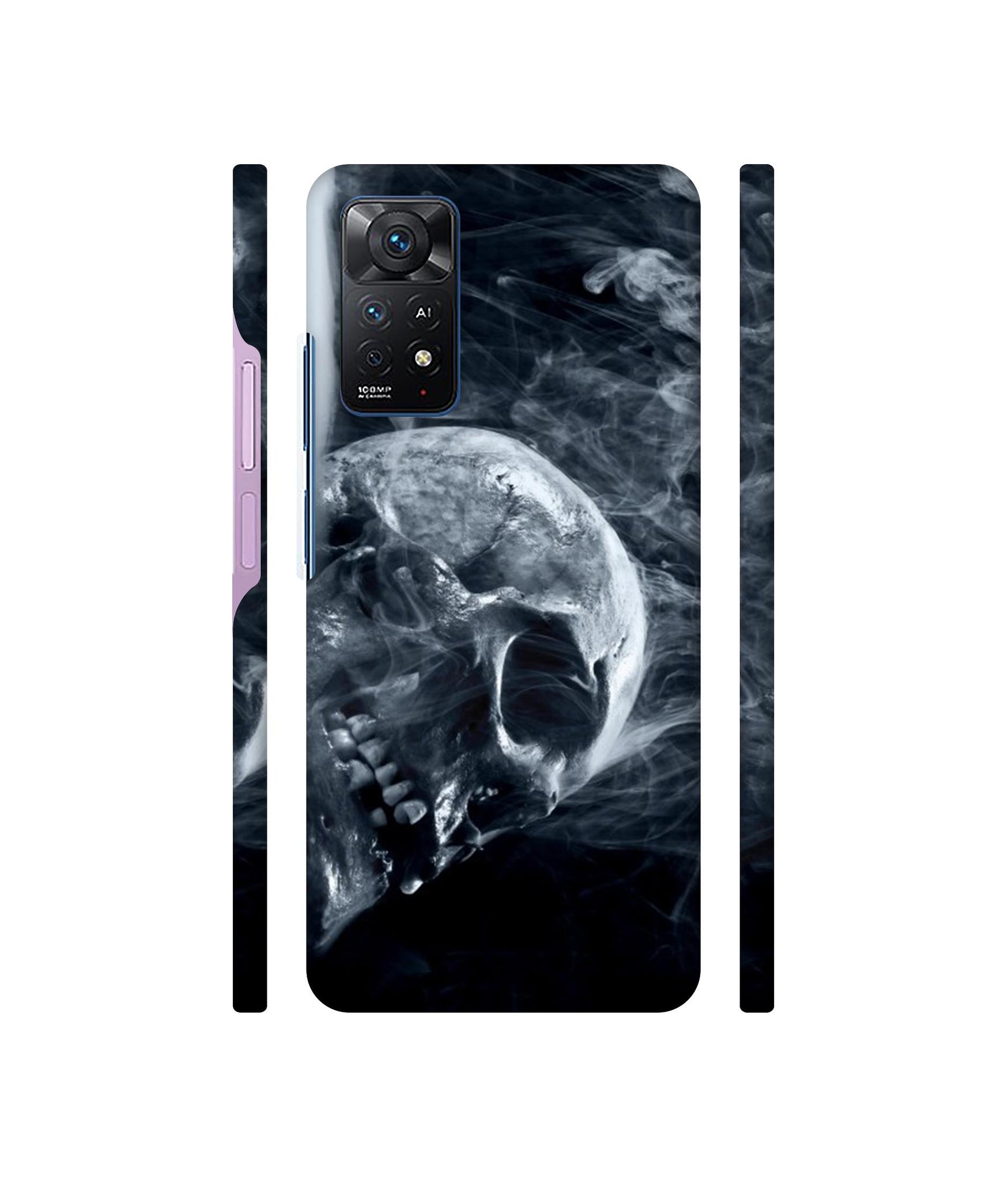 Skull Smoke Blue Scary Death Designer Hard Back Cover for Mi Redmi Note 11 Pro Plus 5G