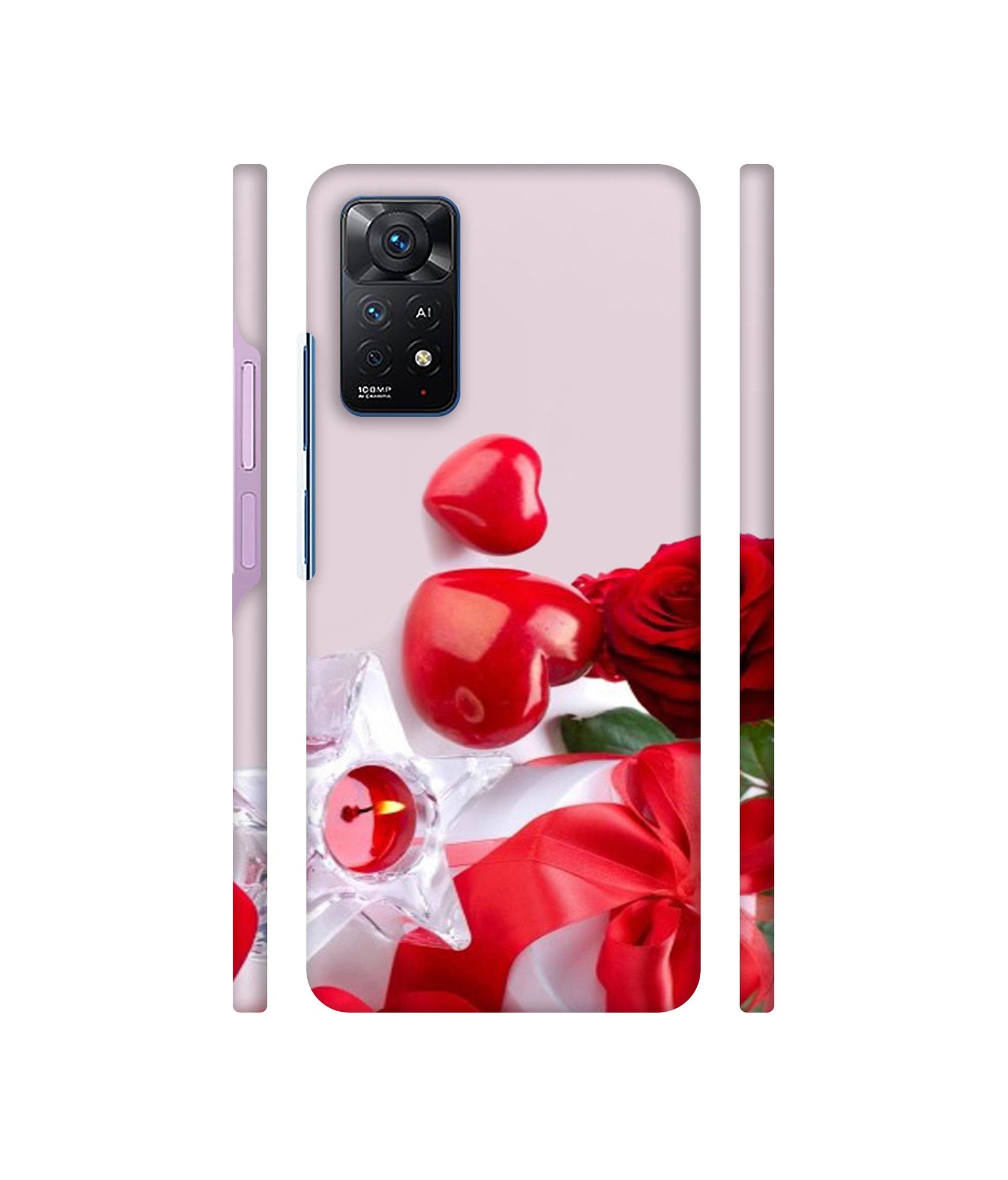 Red Rose Heart Valentines Couple Designer Hard Back Cover for Mi Redmi Note 11 Pro Plus 5G