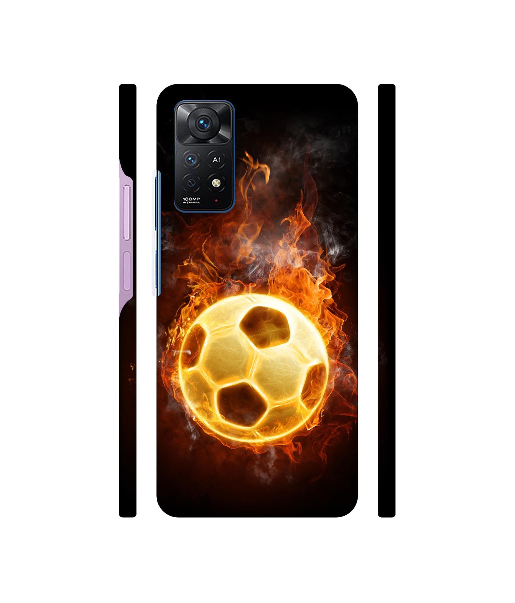 Football & Fire Designer Hard Back Cover for Mi Redmi Note 11 Pro Plus 5G