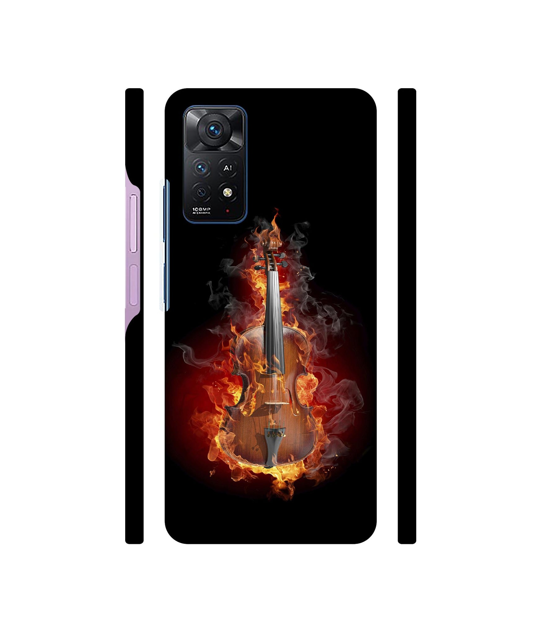 Burning Violin Designer Hard Back Cover for Mi Redmi Note 11 Pro Plus 5G