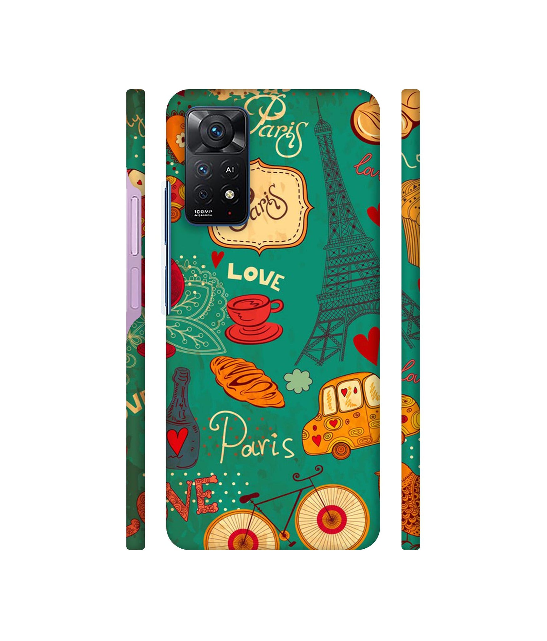 Paris Love Print Designer Hard Back Cover for Mi Redmi Note 11 Pro Plus 5G