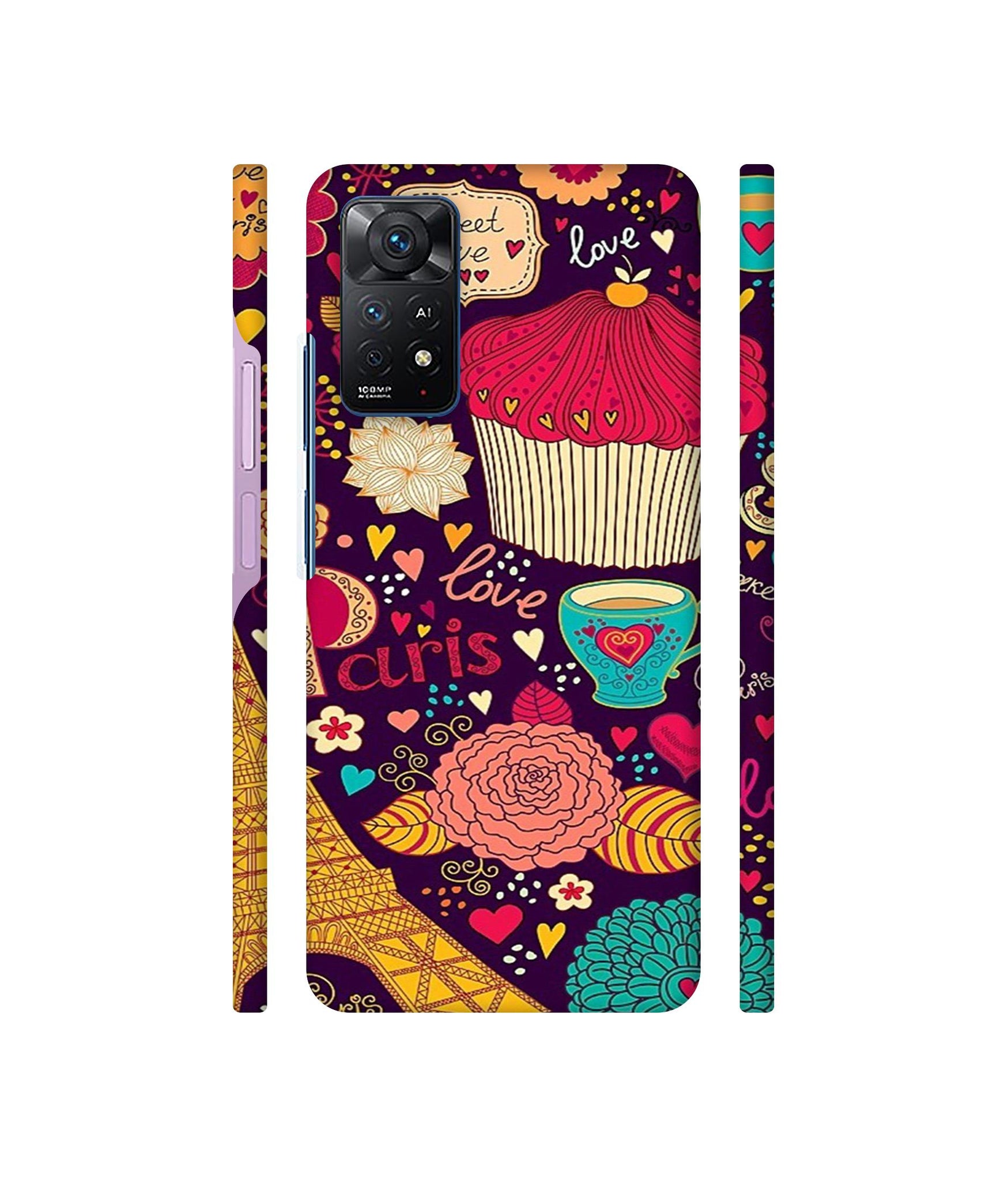 Paris Flower Love Designer Hard Back Cover for Mi Redmi Note 11 Pro Plus 5G