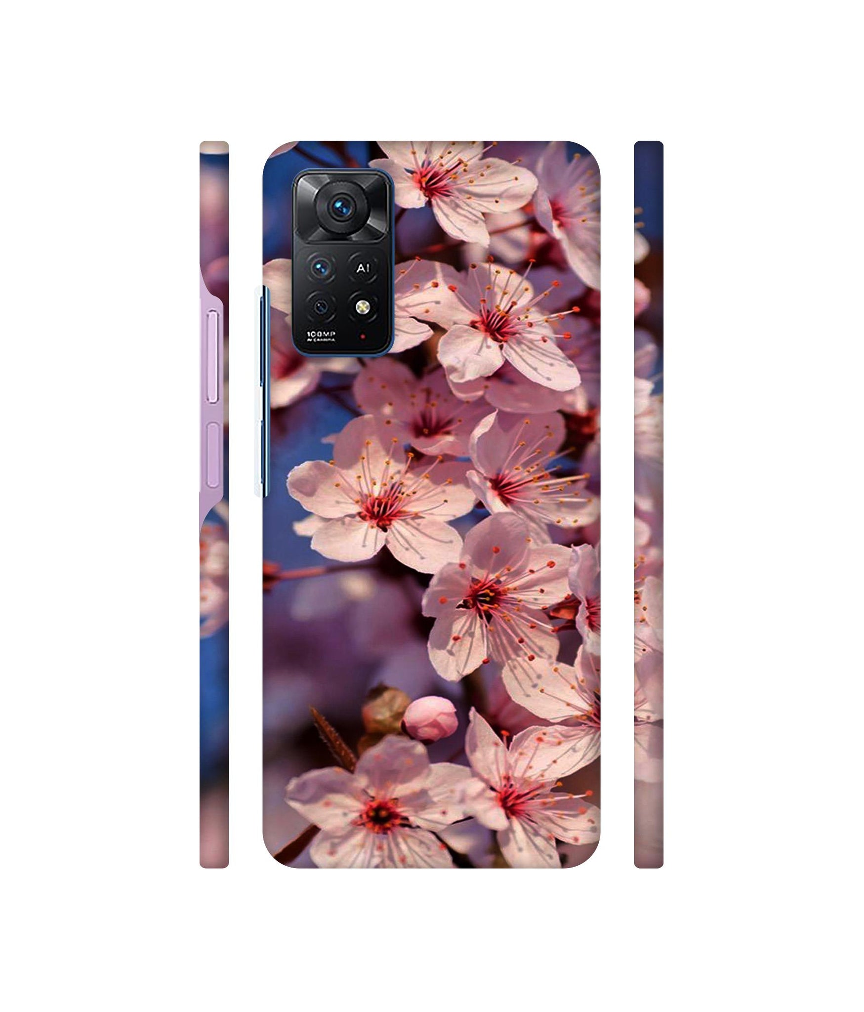 Pink Flowers Pattern Designer Hard Back Cover for Mi Redmi Note 11 Pro Plus 5G