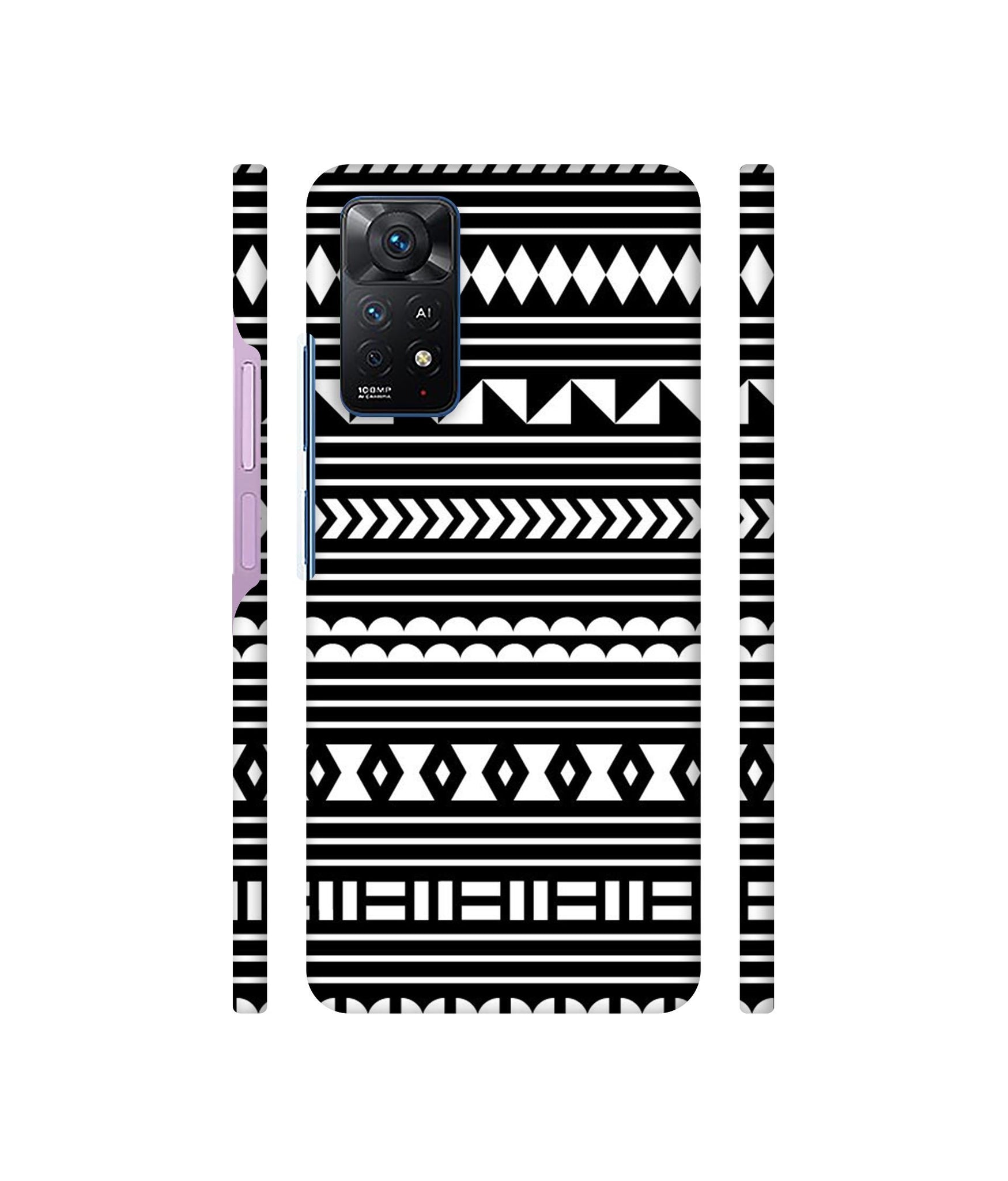 Black Pattern Designer Hard Back Cover for Mi Redmi Note 11 Pro Plus 5G
