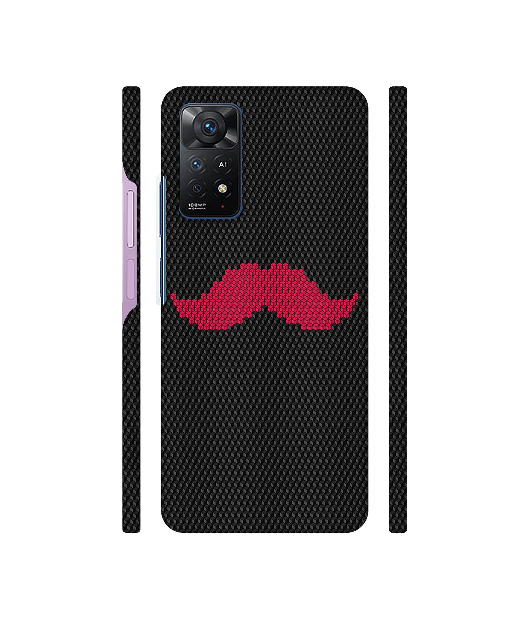 Pink Mustache Pattern Designer Hard Back Cover for Mi Redmi Note 11 Pro Plus 5G
