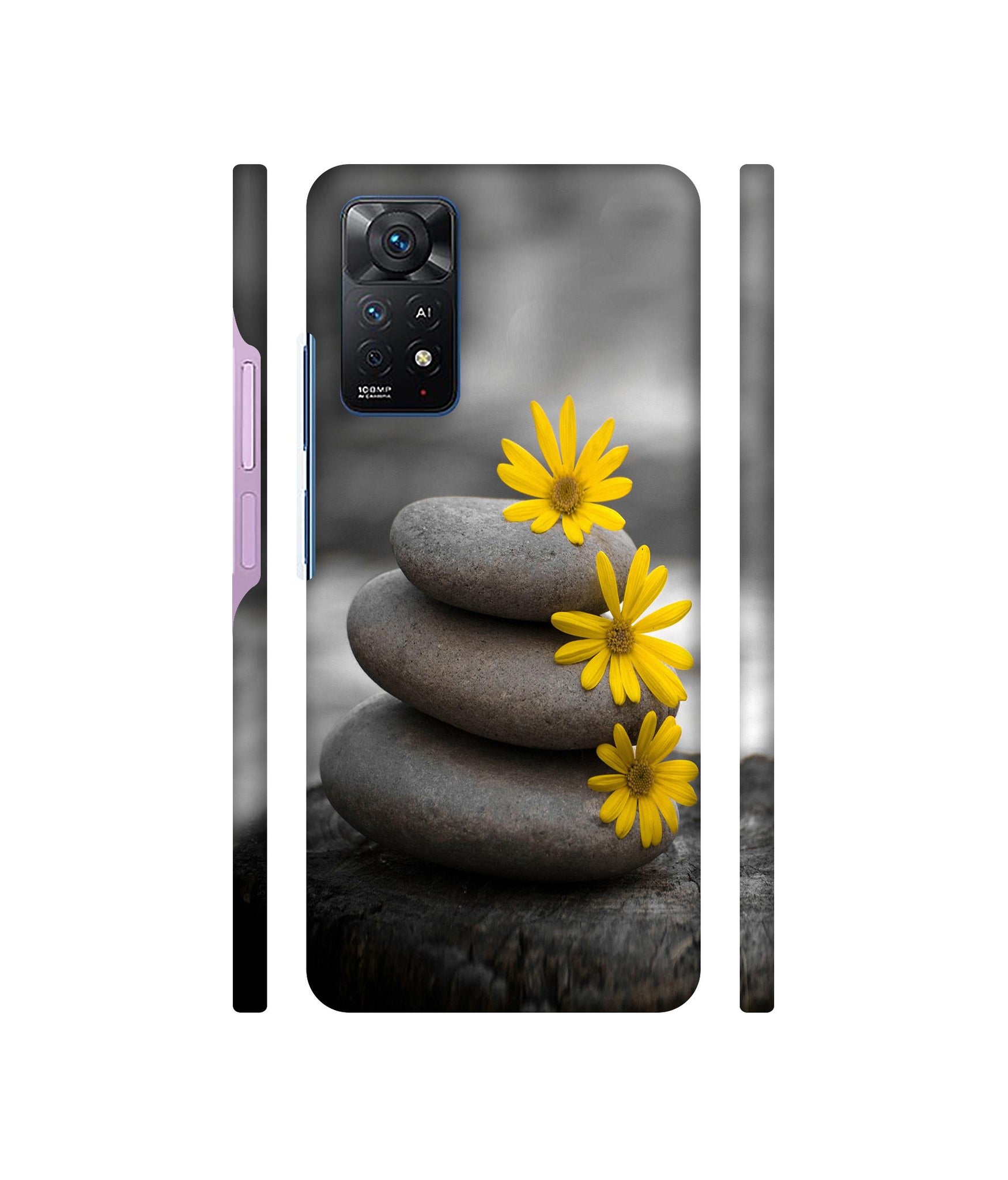 Stones And Flower Designer Hard Back Cover for Mi Redmi Note 11 Pro Plus 5G