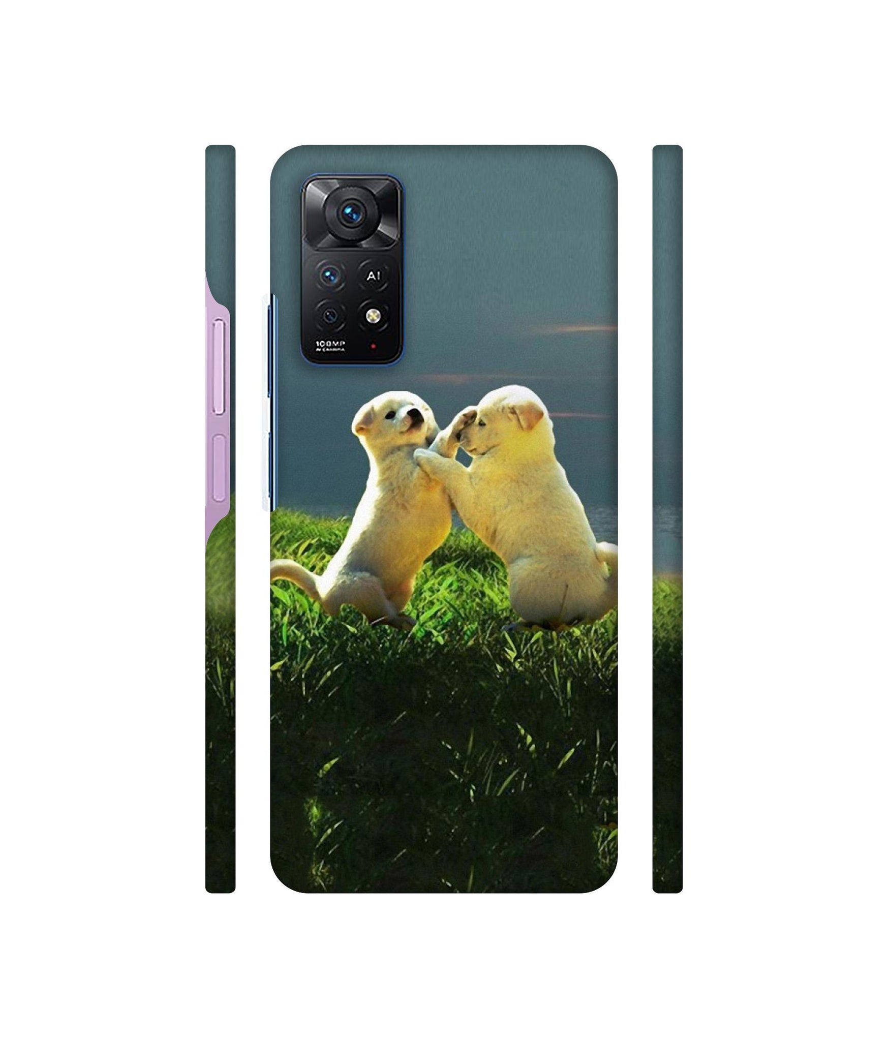 Puppy Couple Sunset Designer Hard Back Cover for Mi Redmi Note 11 Pro Plus 5G