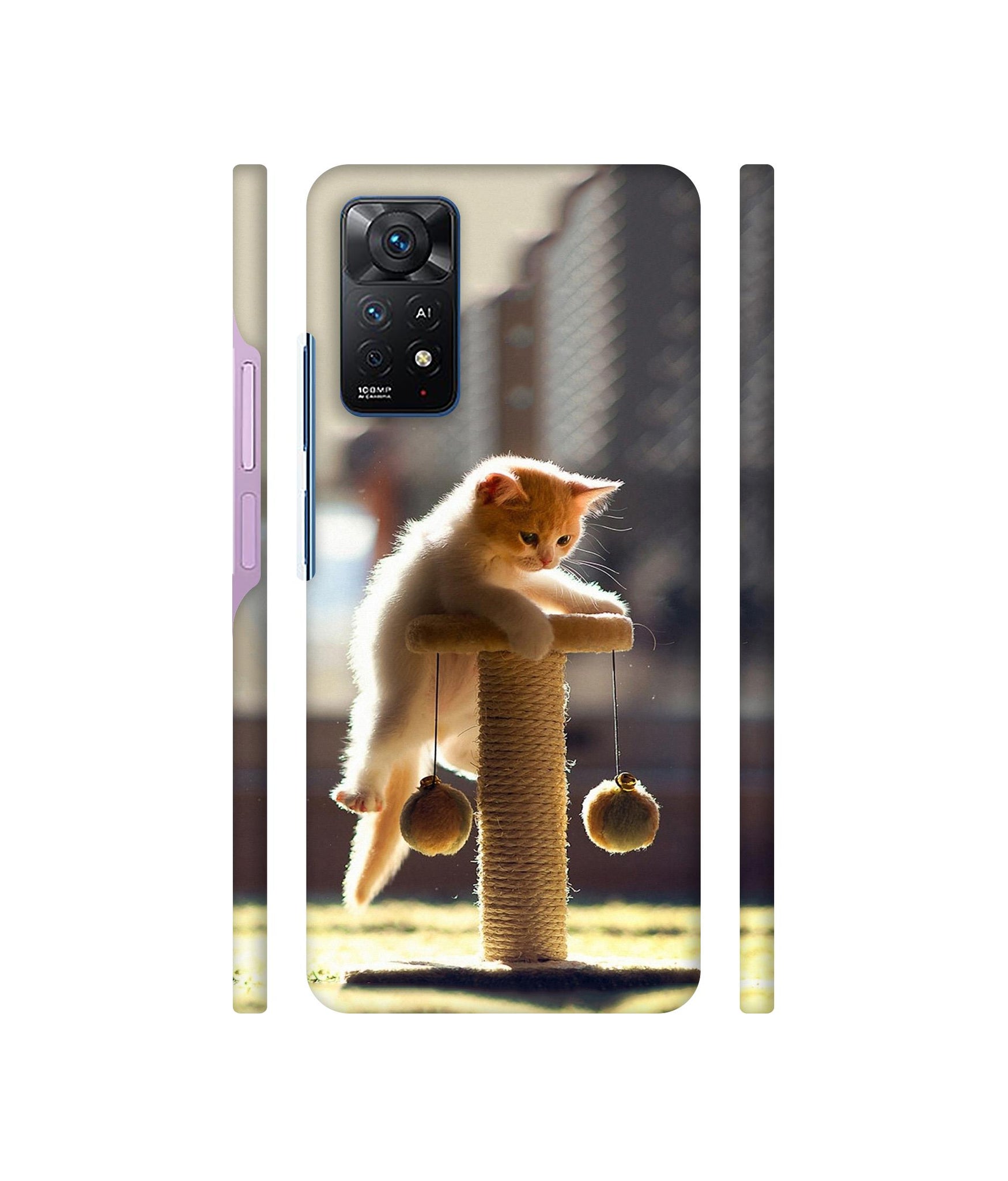 Cat Climbing Designer Hard Back Cover for Mi Redmi Note 11 Pro Plus 5G