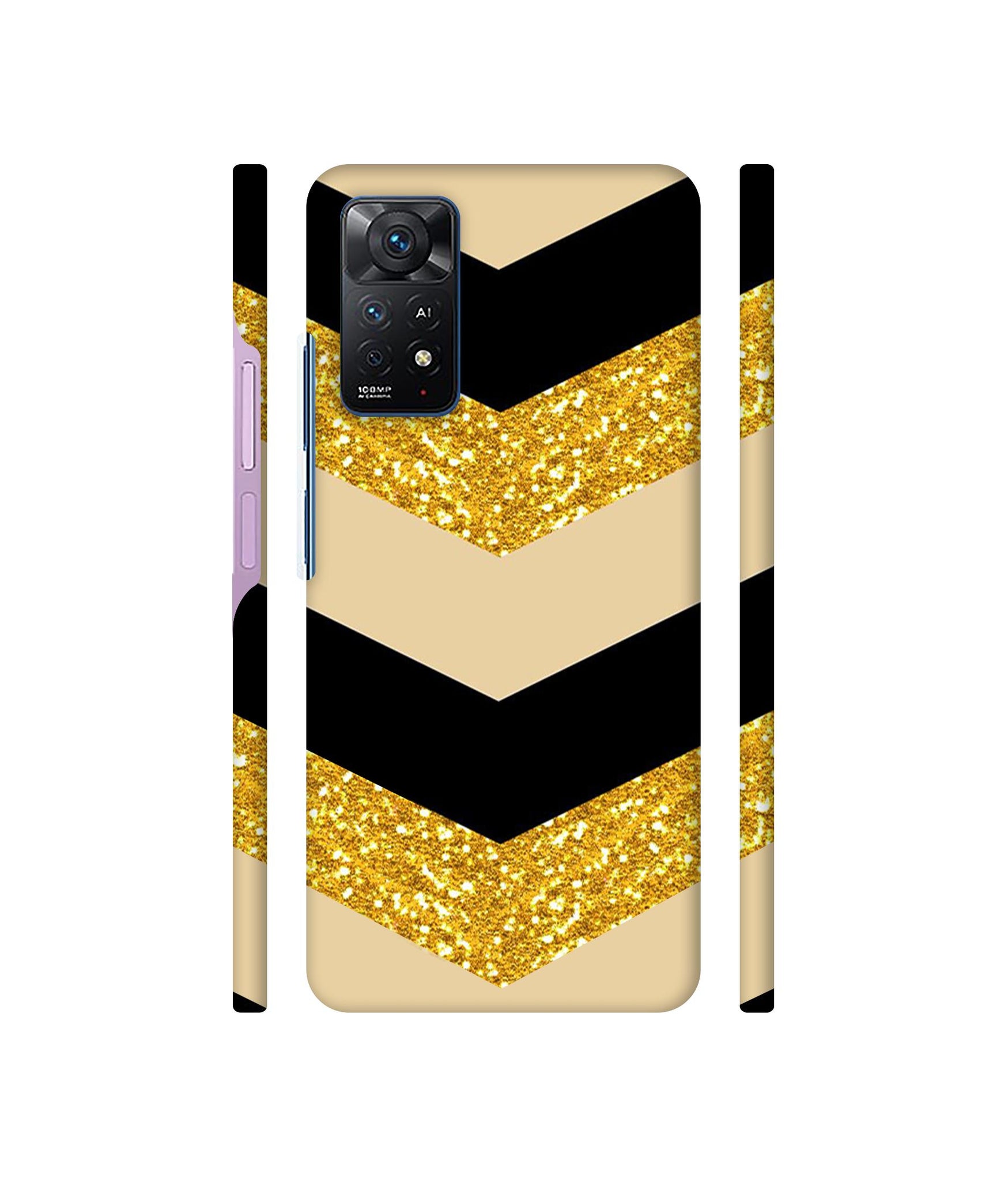 Black & Gold Designer Hard Back Cover for Mi Redmi Note 11 Pro Plus 5G
