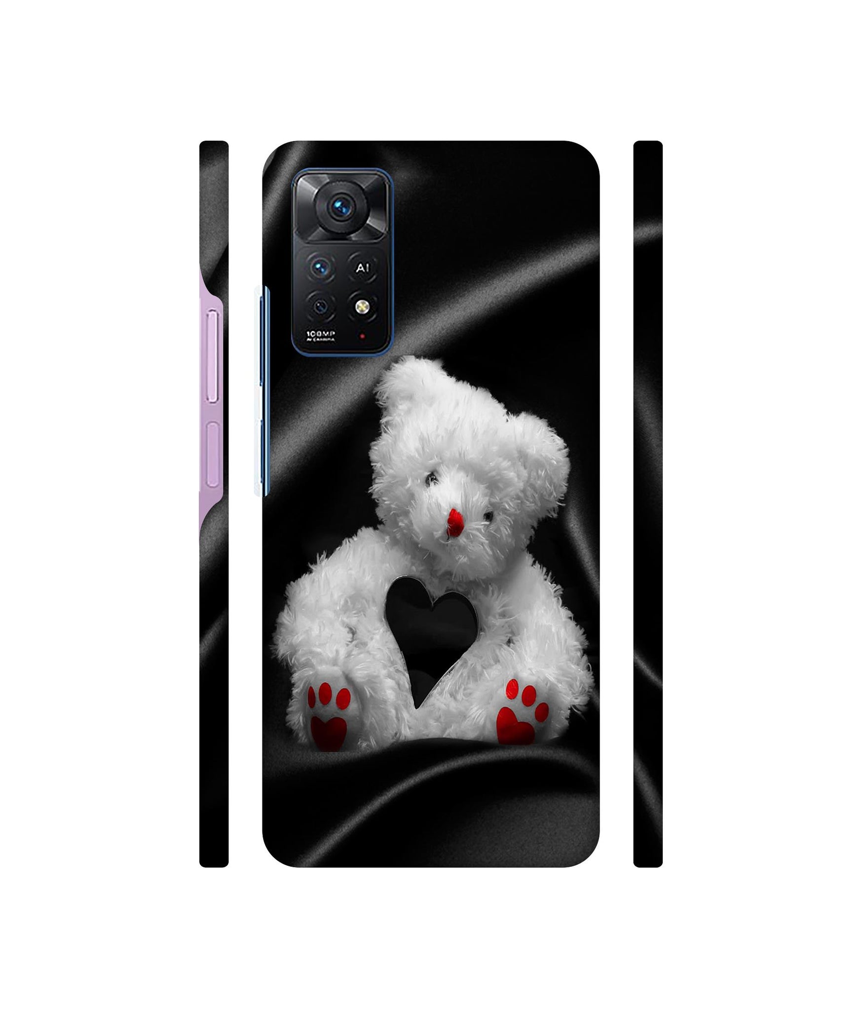 White Teddy Bear Designer Hard Back Cover for Mi Redmi Note 11 Pro Plus 5G