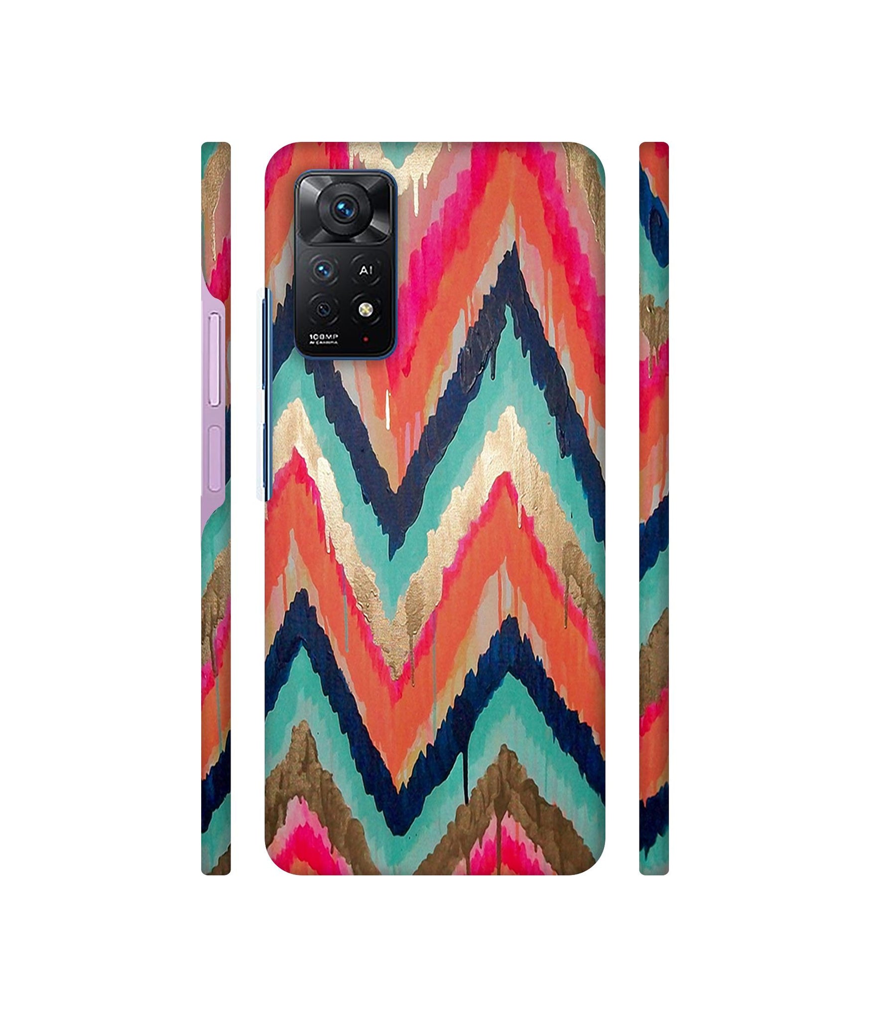 Colorful Zig-Zag Lines Art Designer Hard Back Cover for Mi Redmi Note 11 Pro Plus 5G