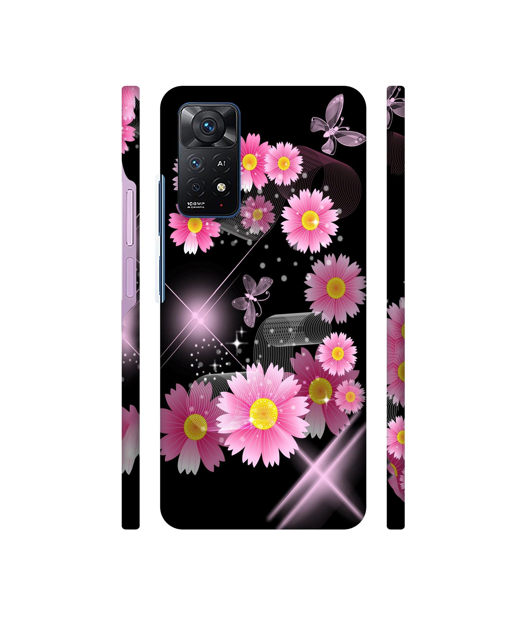 Pink Flower Designer Hard Back Cover for Mi Redmi Note 11 Pro Plus 5G