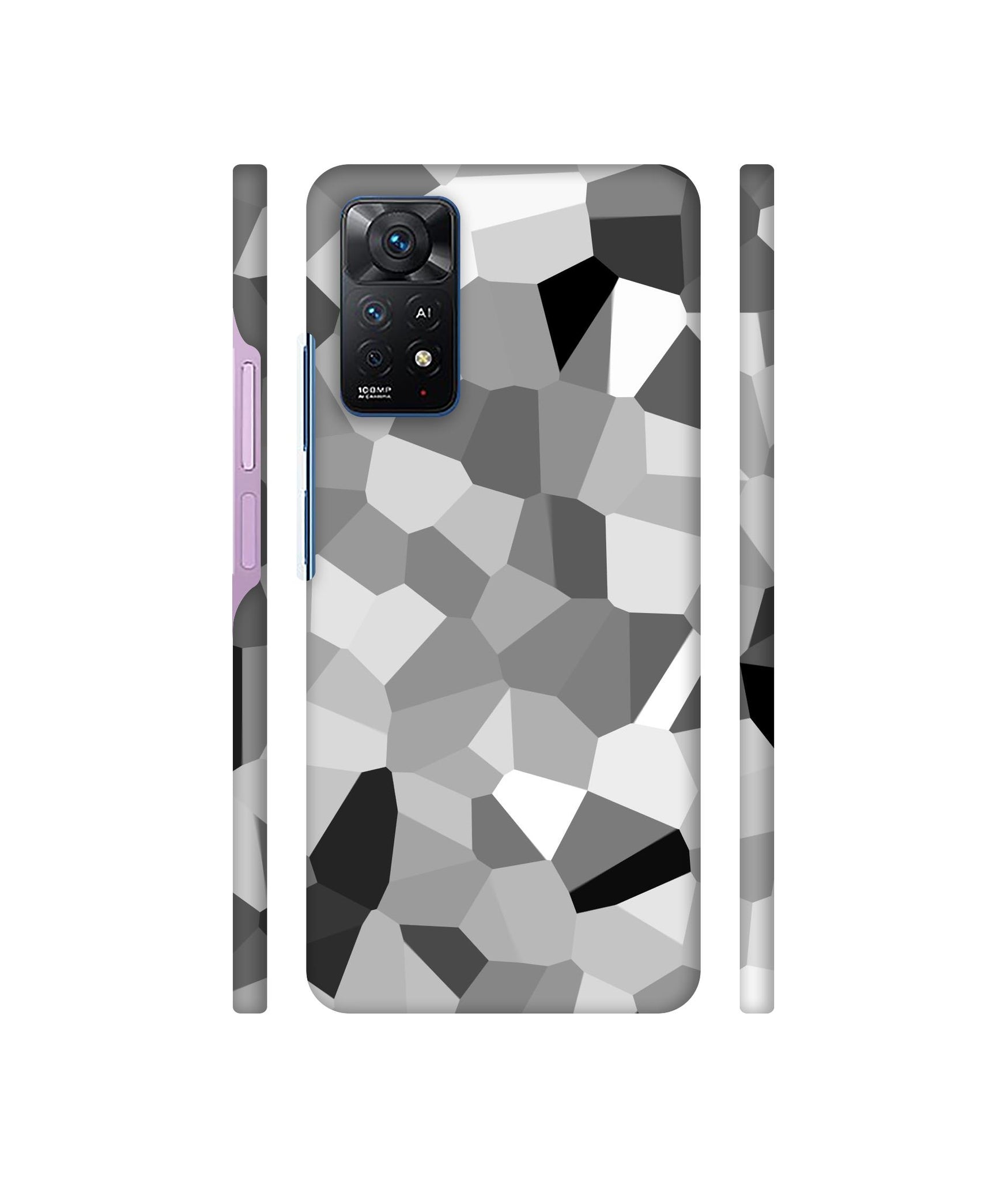 Black & White Mathematical Shape Designer Hard Back Cover for Mi Redmi Note 11 Pro Plus 5G