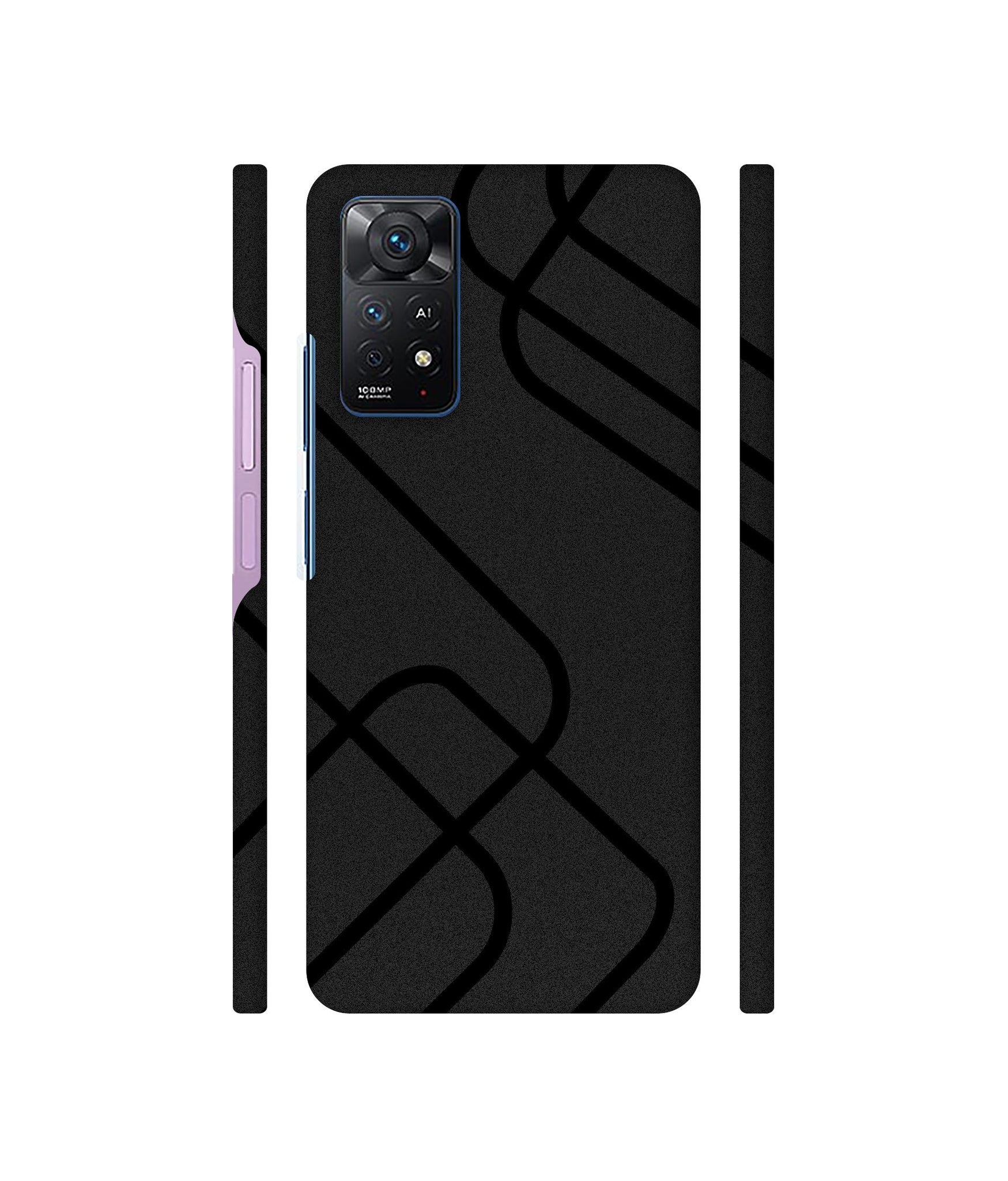 Zig-Zag Black Line Designer Hard Back Cover for Mi Redmi Note 11 Pro Plus 5G
