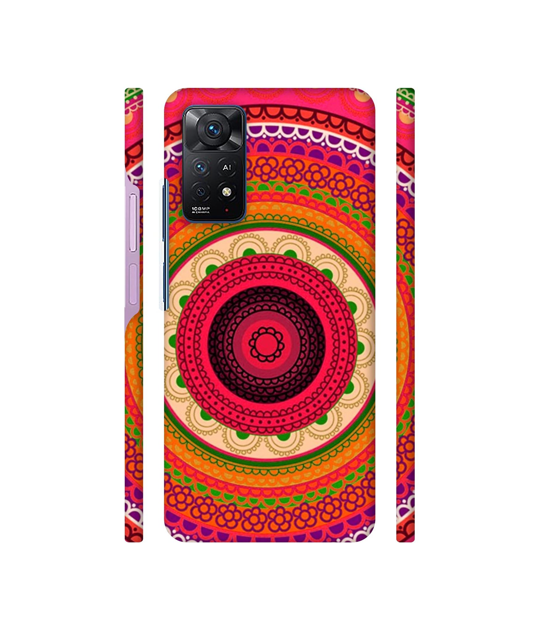 Round Rangoli Designer Hard Back Cover for Mi Redmi Note 11 Pro Plus 5G