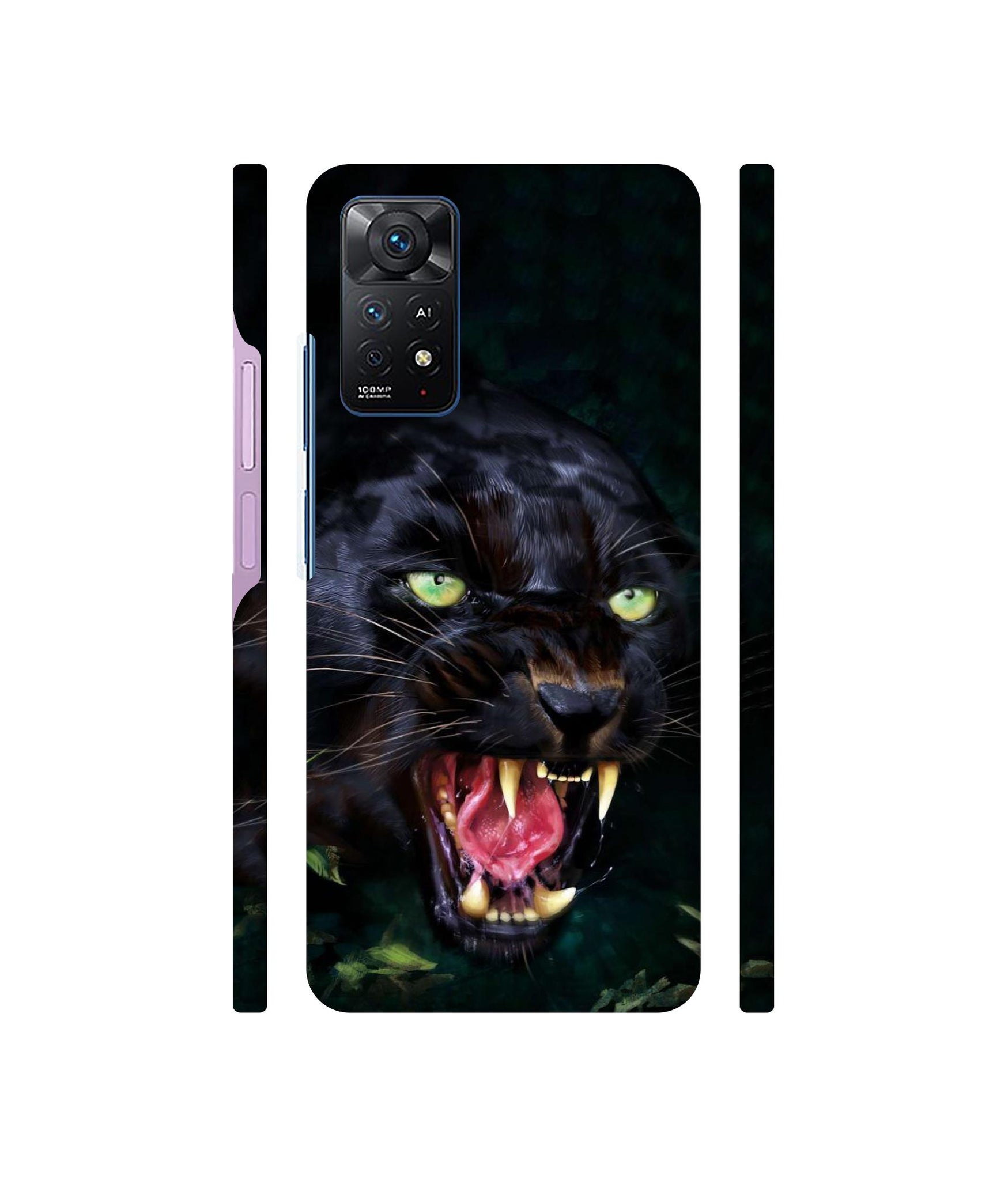 Angry Black Tiger Face Designer Hard Back Cover for Mi Redmi Note 11 Pro Plus 5G