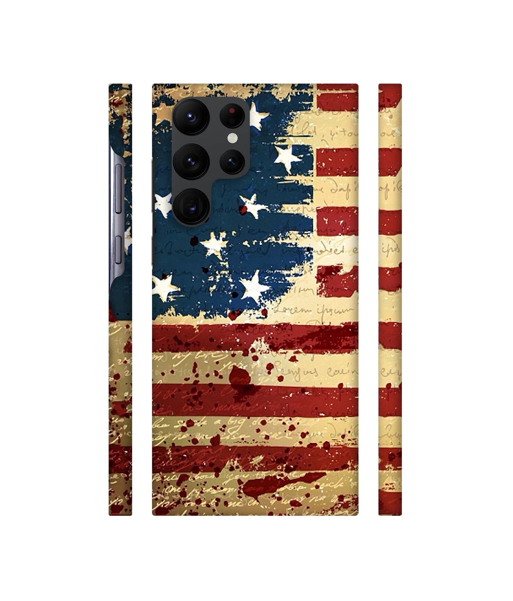 Colorful USA Flag Designer Hard Back Cover for Samsung Galaxy S22 Ultra 5G