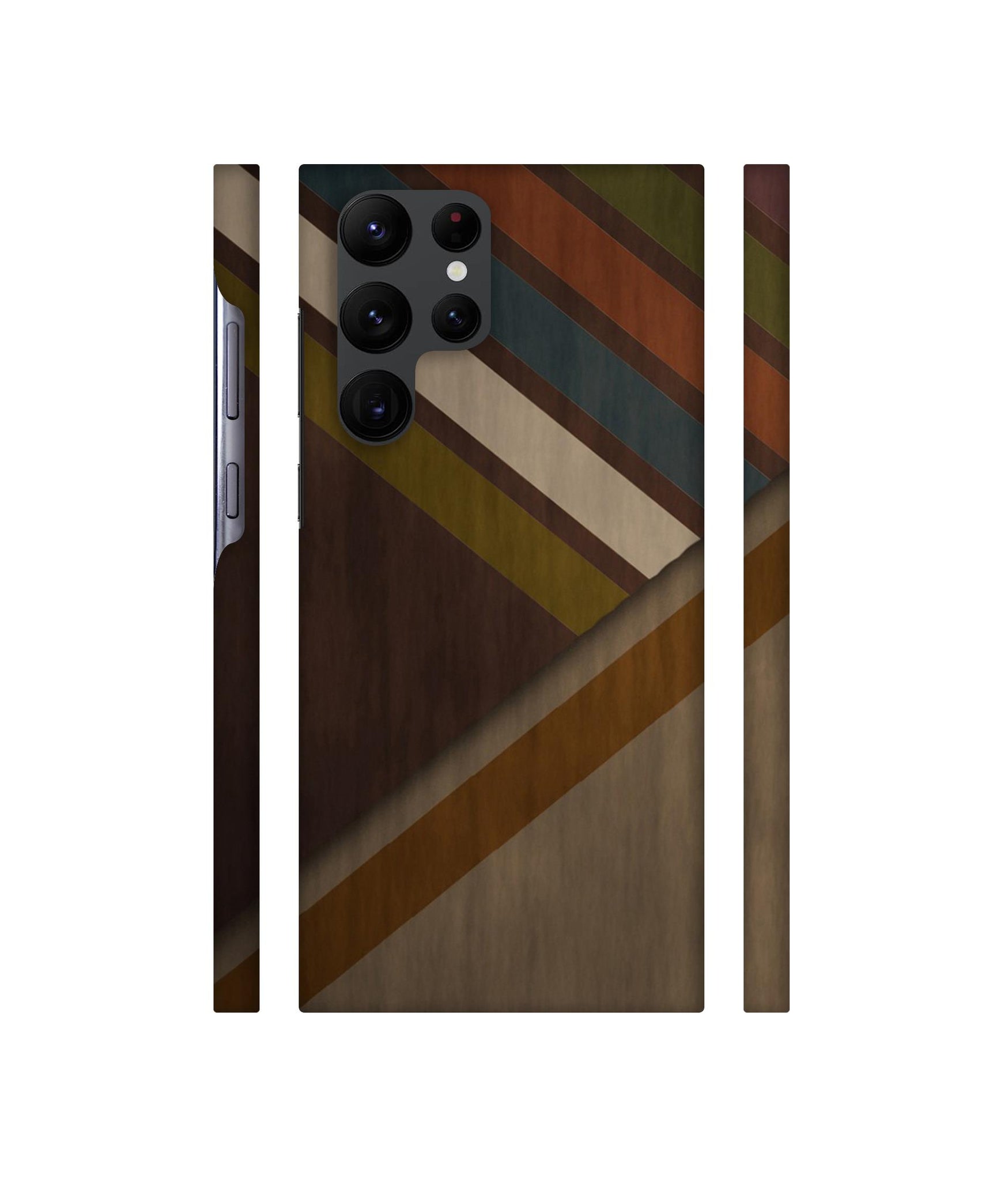 Colorful Wooden Pattern Designer Hard Back Cover for Samsung Galaxy S22 Ultra 5G