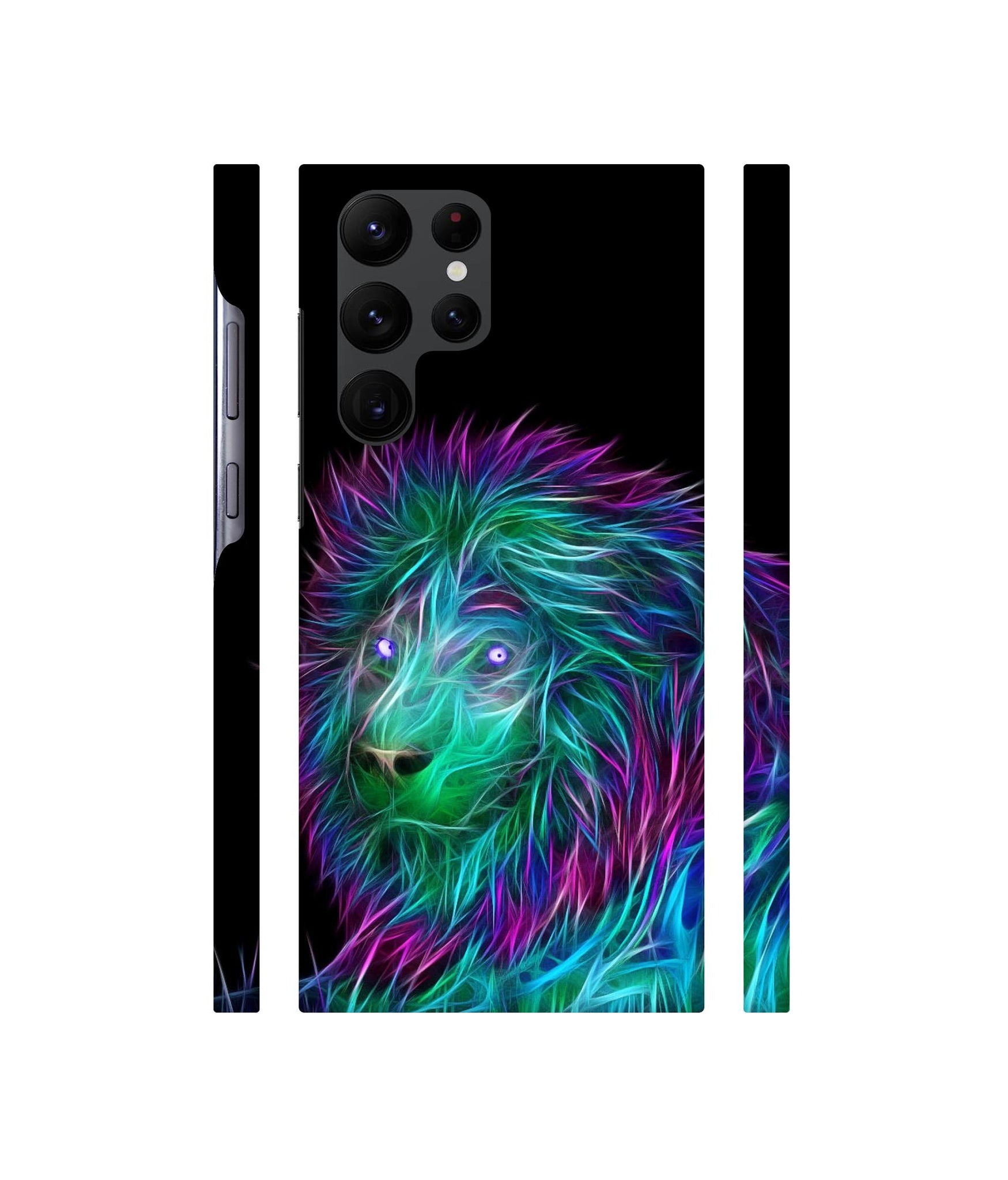 3D Lion Designer Hard Back Cover for Samsung Galaxy S22 Ultra 5G