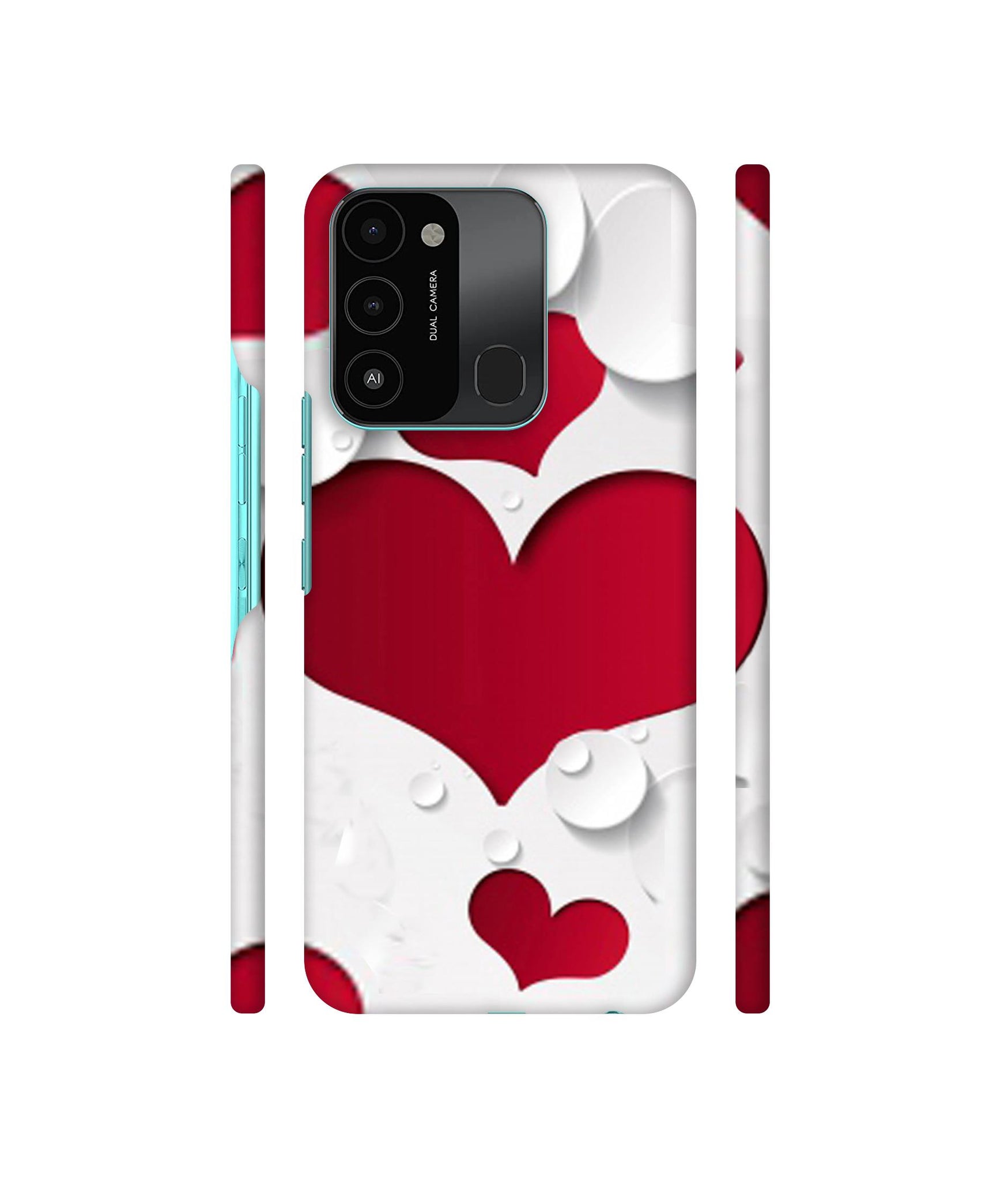 Multiple Hearts Designer Hard Back Cover for Tecno Spark 8C