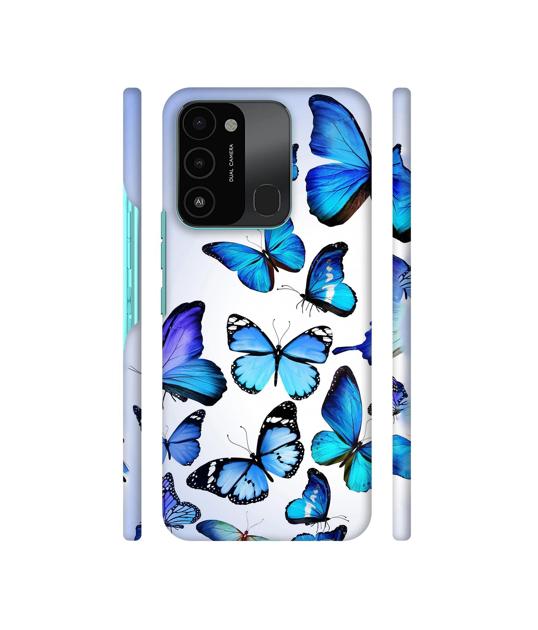 Colorful Flying Butterfly Designer Hard Back Cover for Tecno Spark 8C