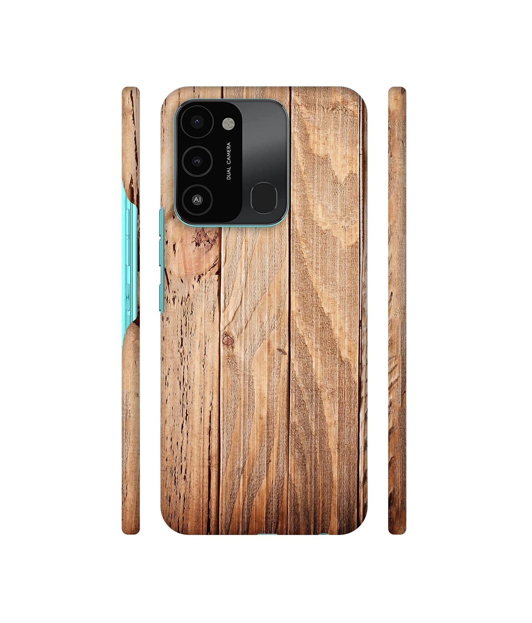 Wooden Texture Designer Hard Back Cover for Tecno Spark 8C