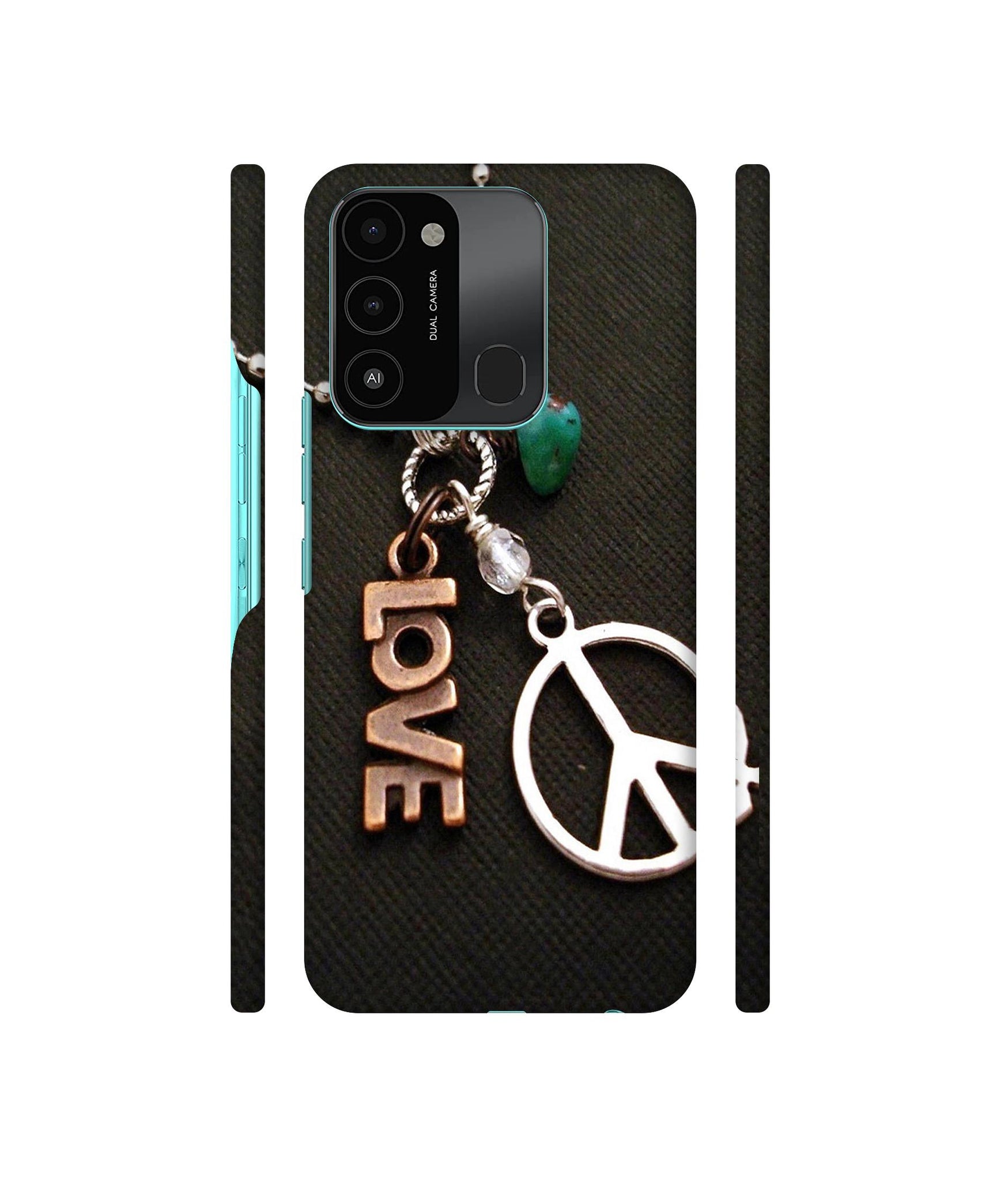 Love and Peace Designer Hard Back Cover for Tecno Spark 8C