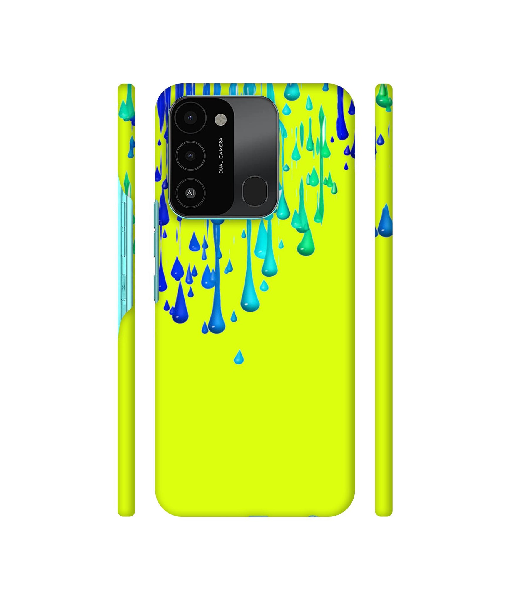 Neon Paint Designer Hard Back Cover for Tecno Spark 8C