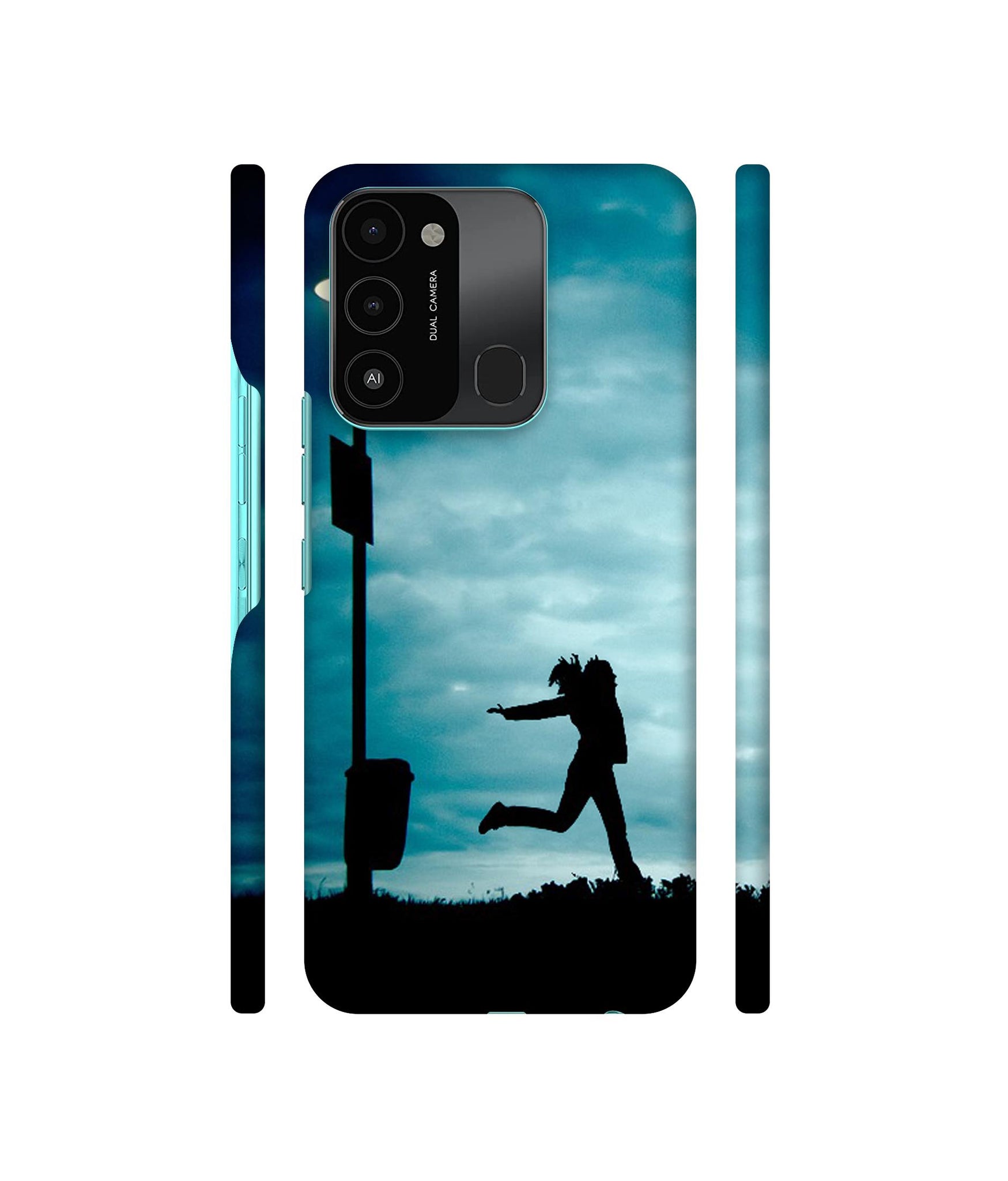 Girl Running At Night Designer Hard Back Cover for Tecno Spark 8C