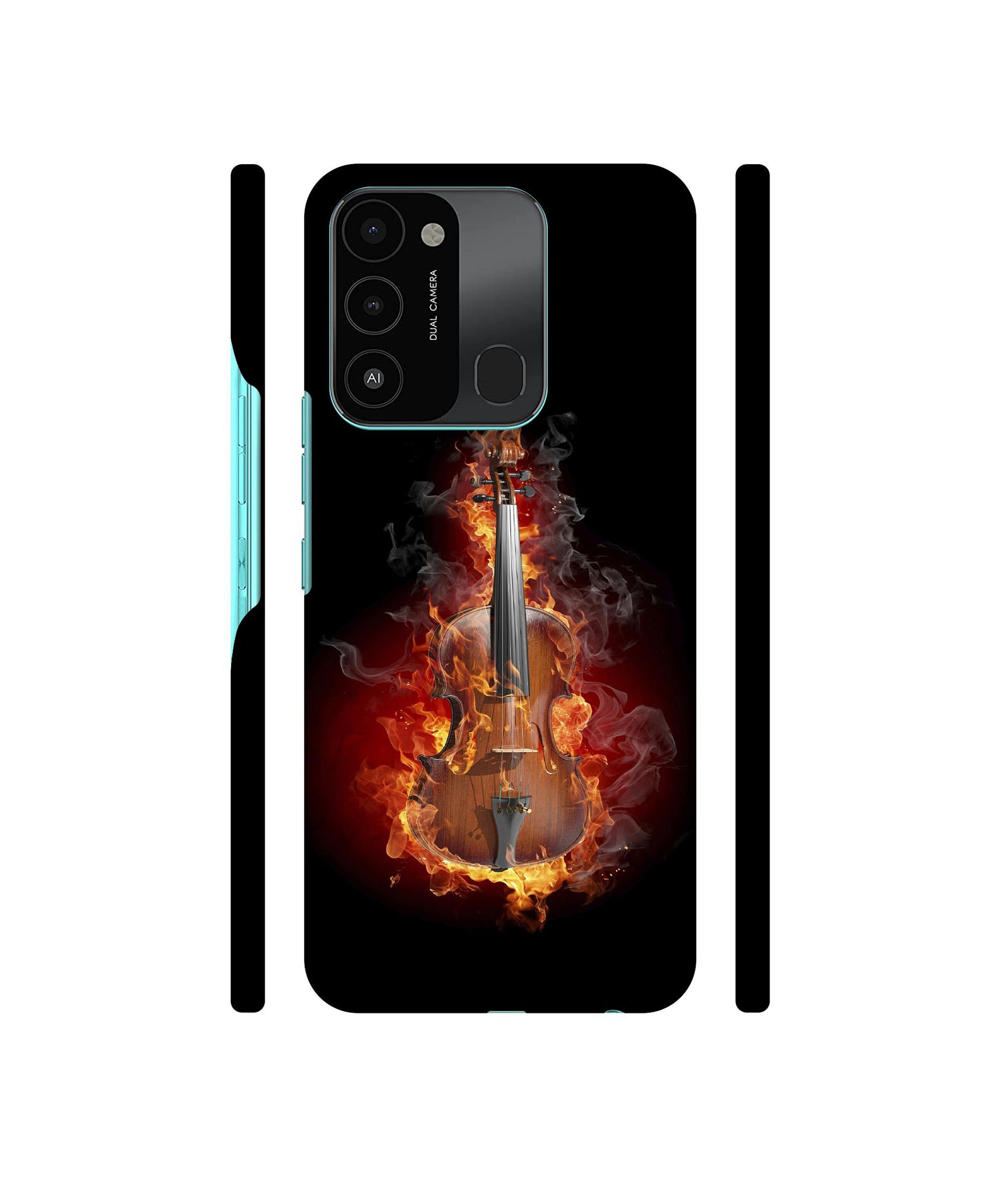 Burning Violin Designer Hard Back Cover for Tecno Spark 8C