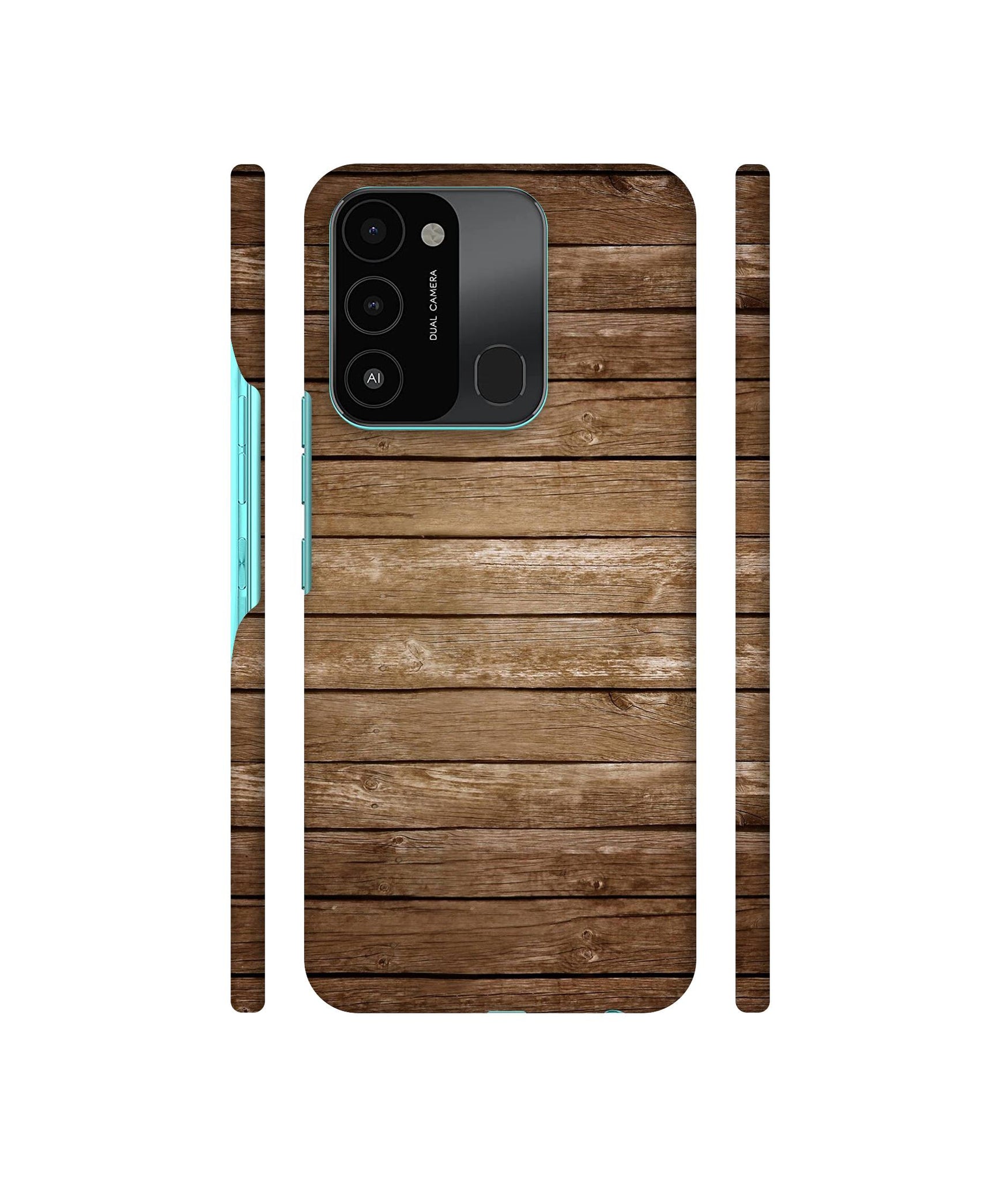 Wood Designer Hard Back Cover for Tecno Spark 8C