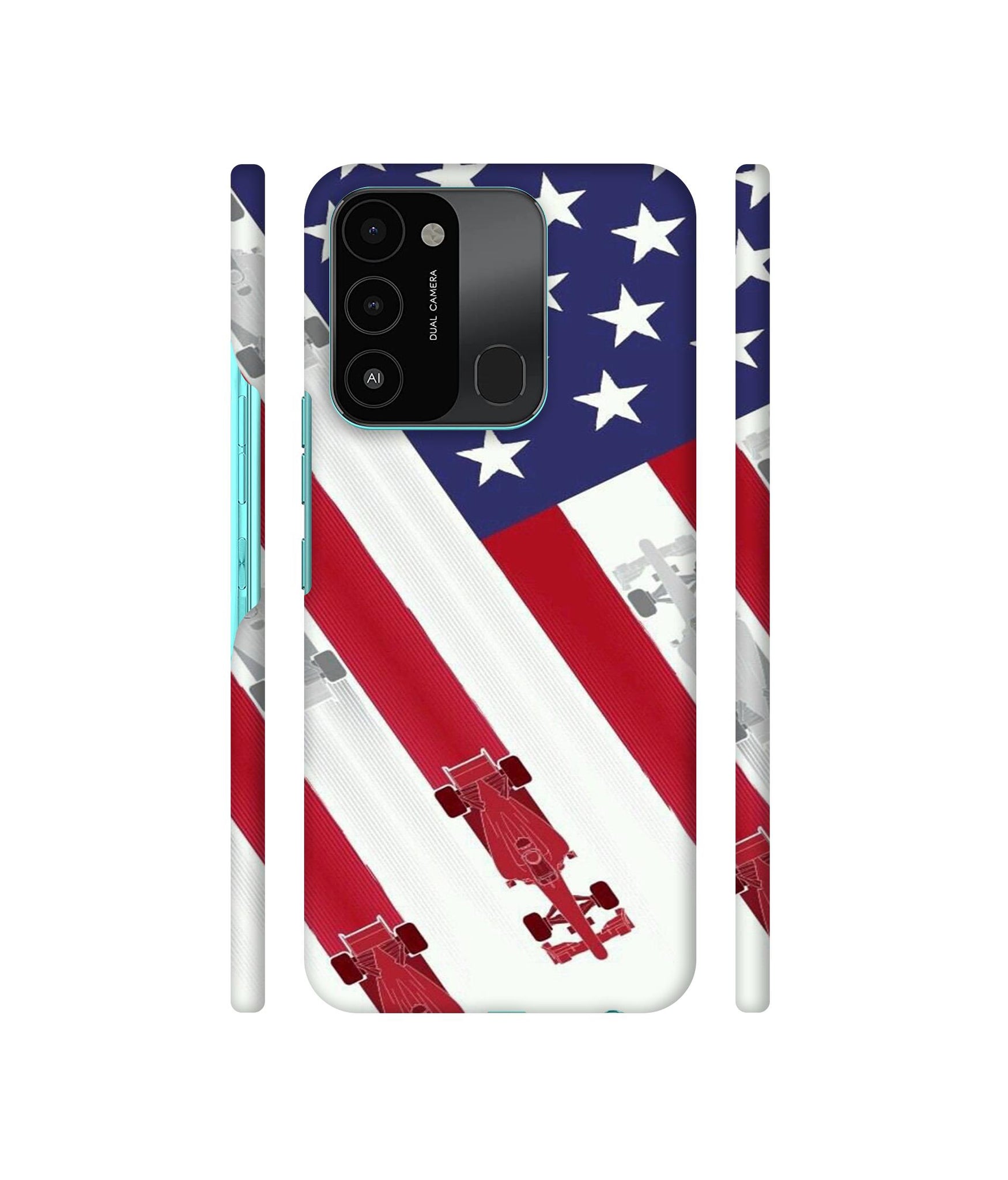 Ferrari On the Zoom Print Designer Hard Back Cover for Tecno Spark 8C