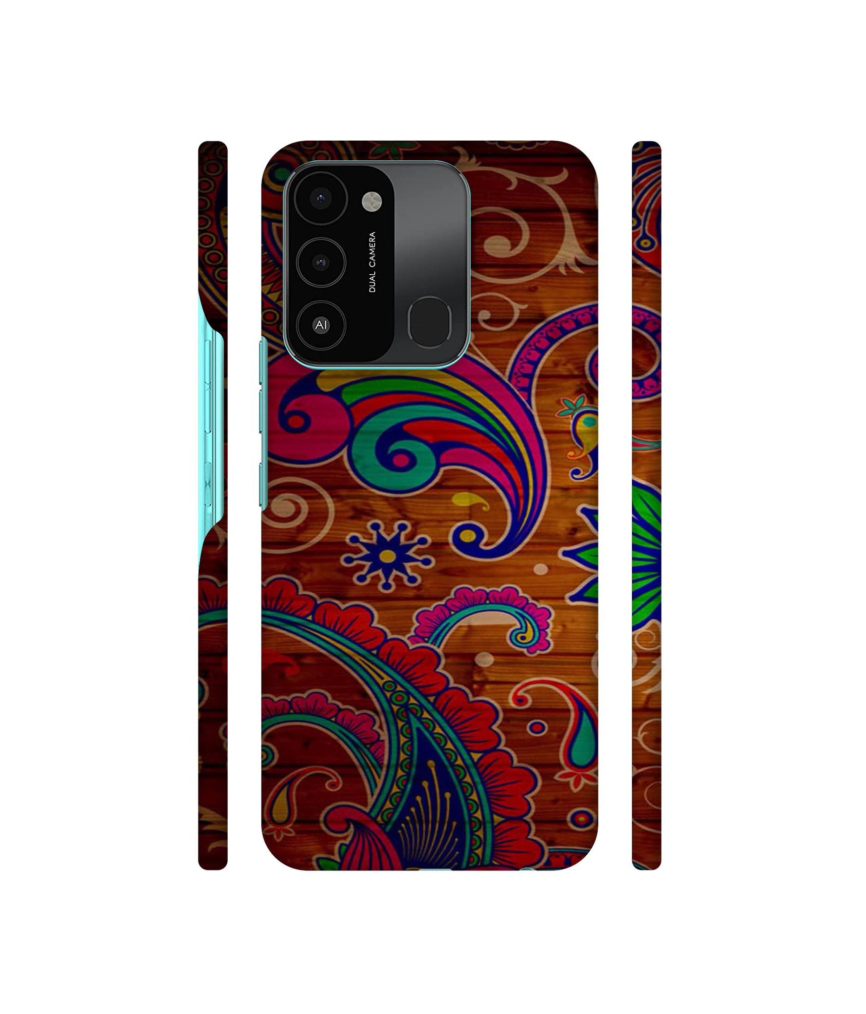 Wooden Pattern Print Designer Hard Back Cover for Tecno Spark 8C
