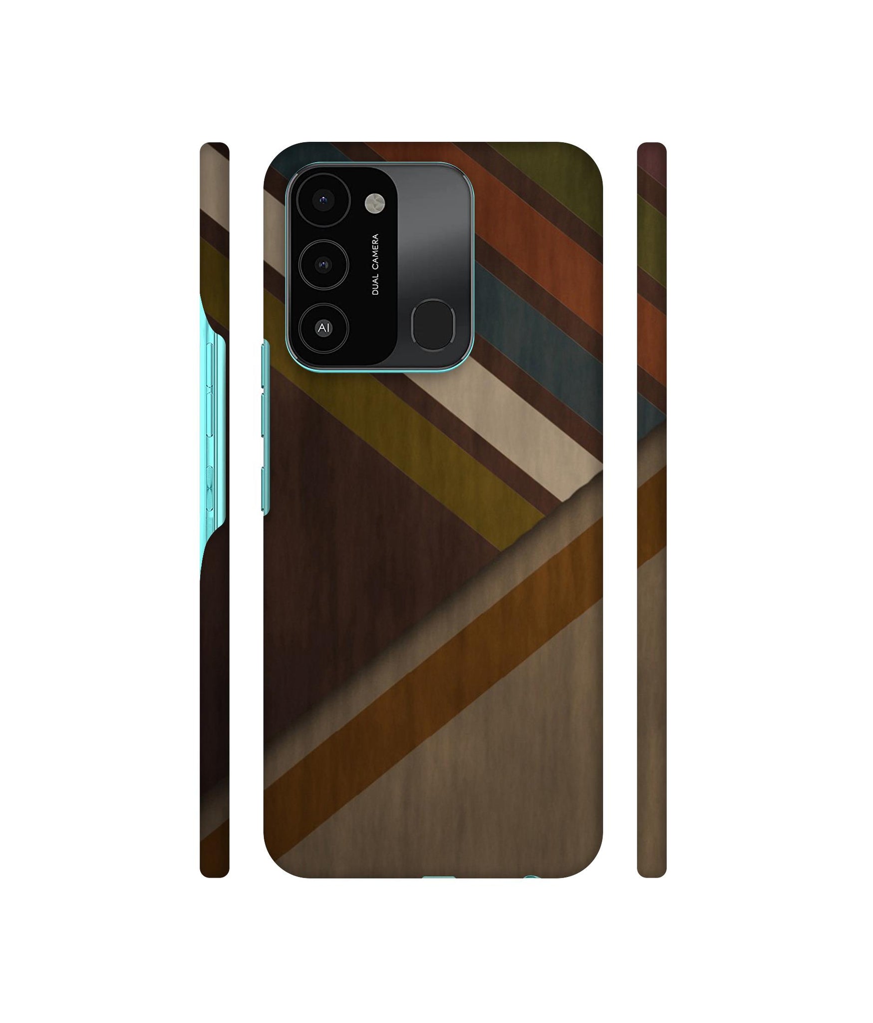 Colorful Wooden Pattern Designer Hard Back Cover for Tecno Spark 8C