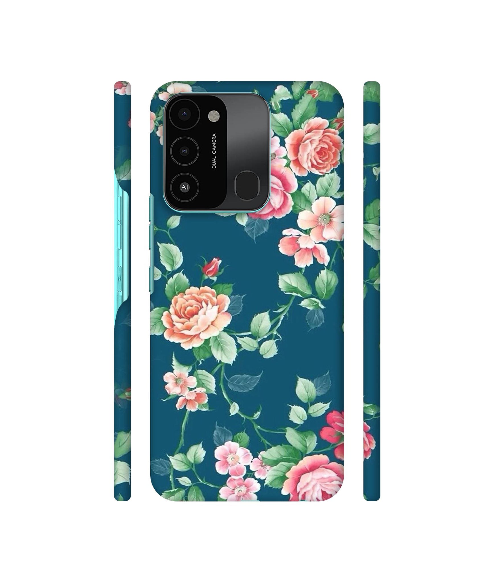 Vintage Floral Designer Hard Back Cover for Tecno Spark 8C