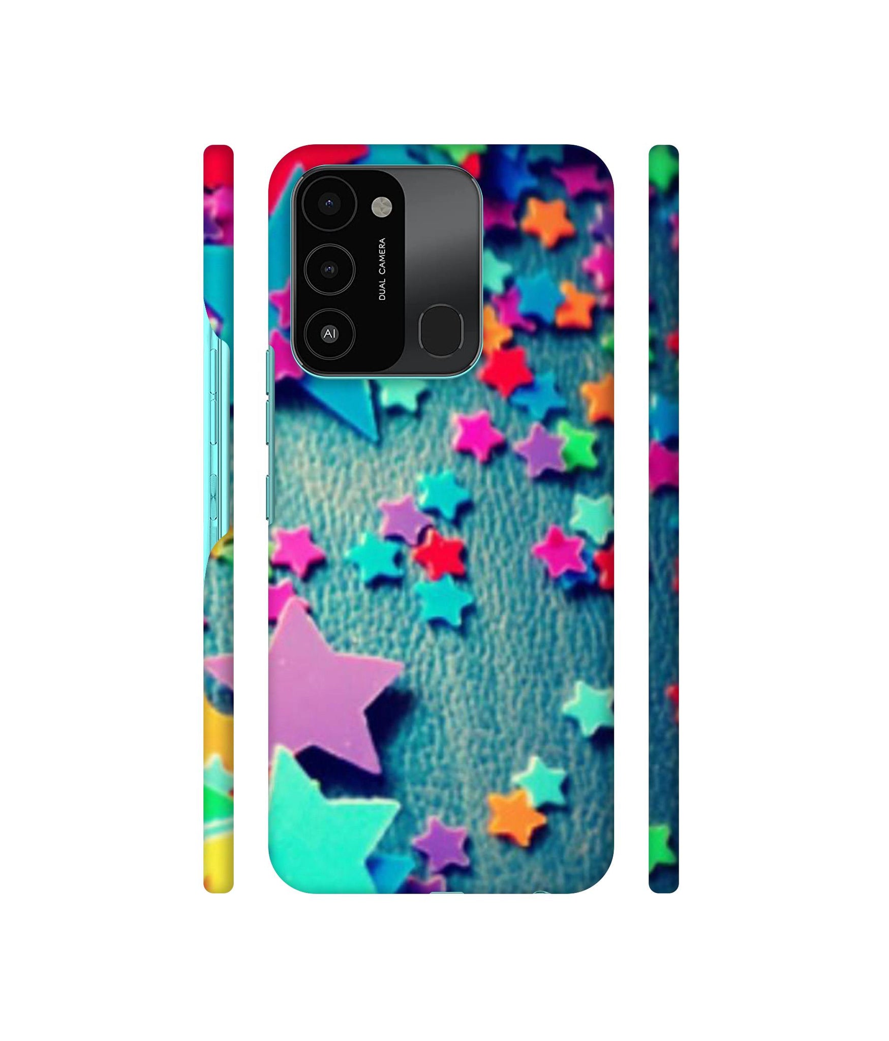 Colorful Stars Designer Hard Back Cover for Tecno Spark 8C