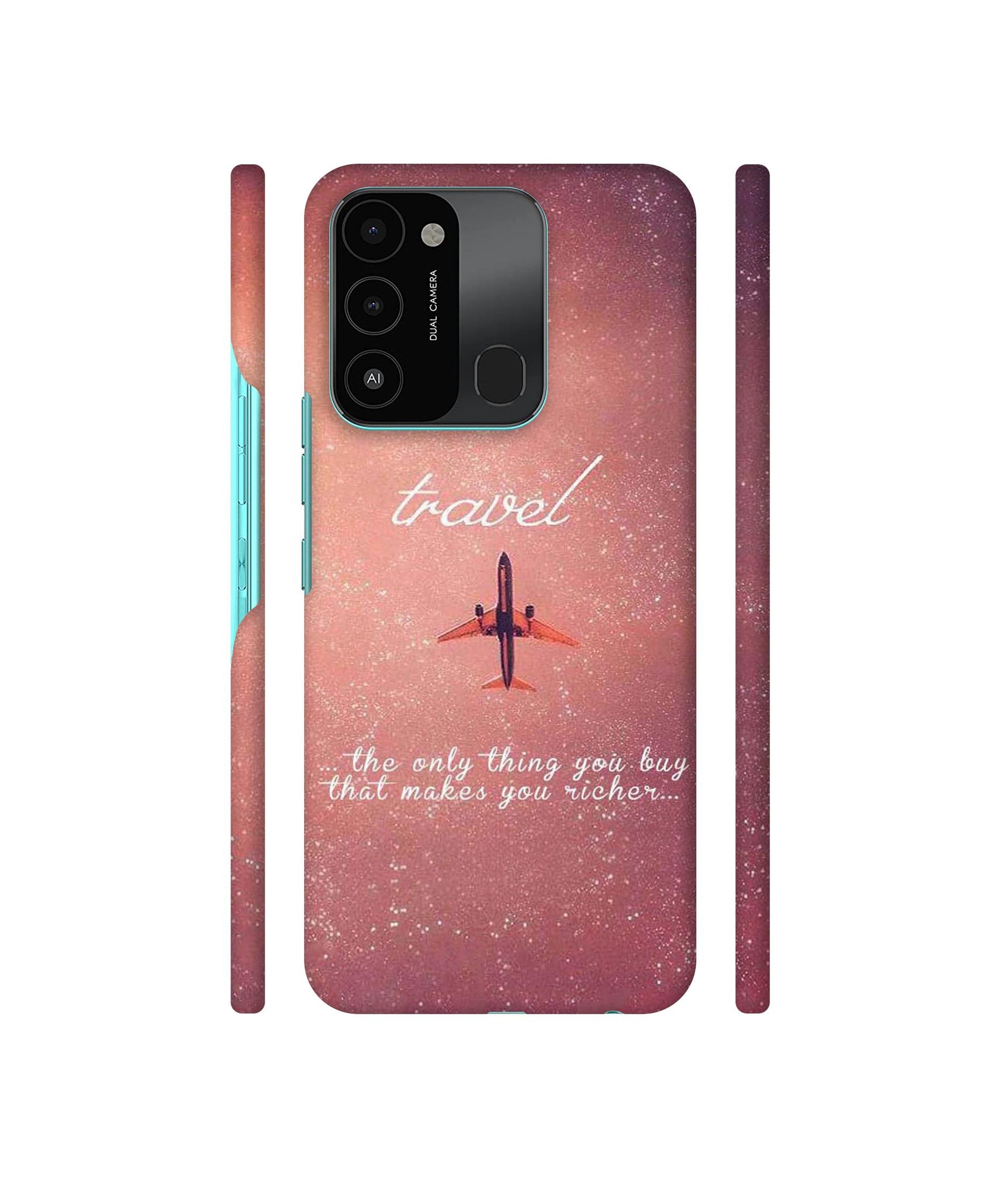 Travel with Plane Designer Hard Back Cover for Tecno Spark 8C