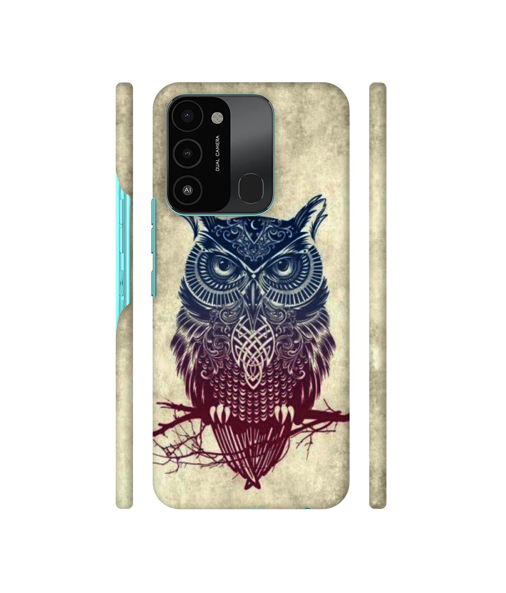Owl Pattern Designer Hard Back Cover for Tecno Spark 8C