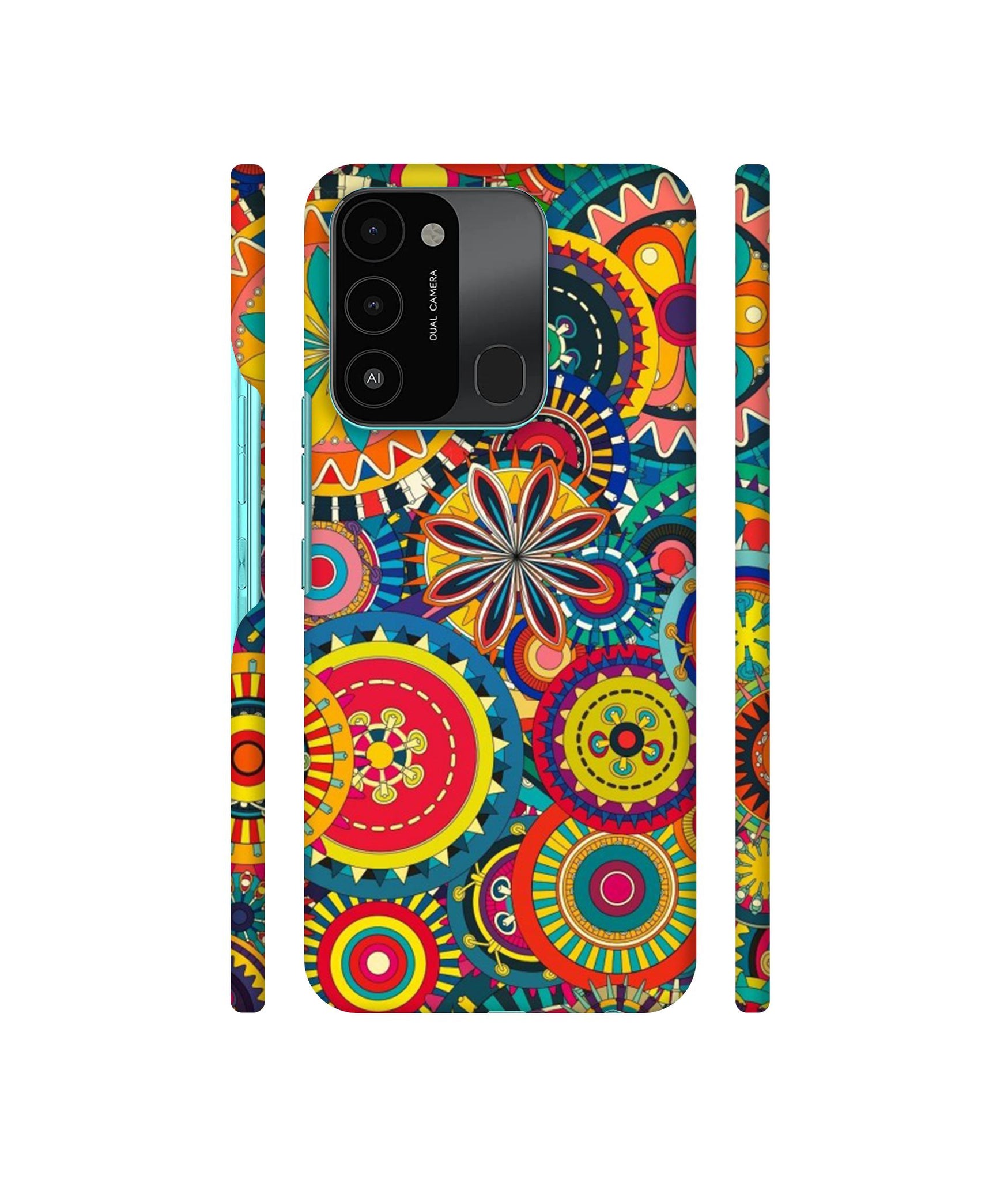 Ring Pattern Print Designer Hard Back Cover for Tecno Spark 8C