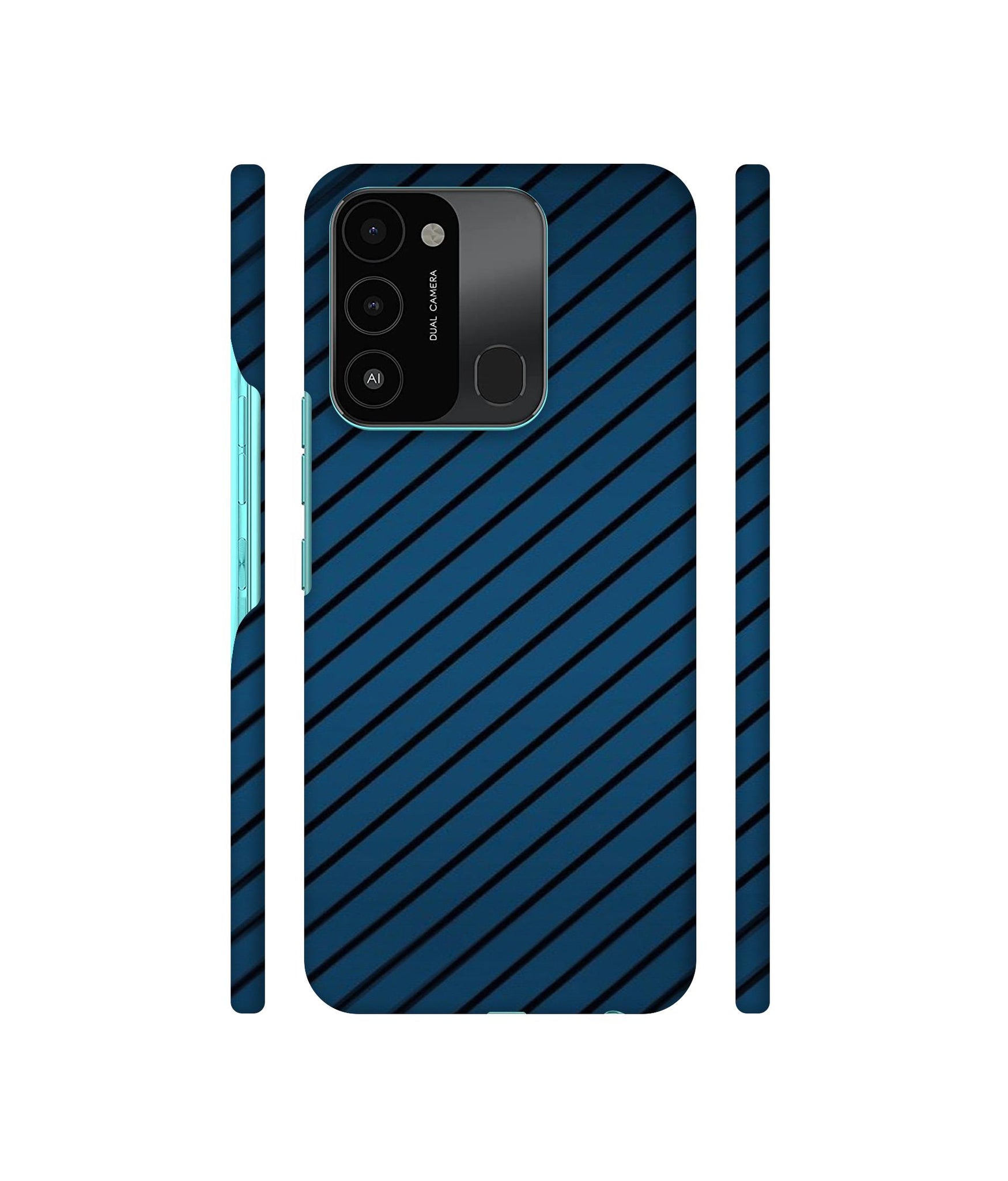 Blue Stripes Designer Hard Back Cover for Tecno Spark 8C